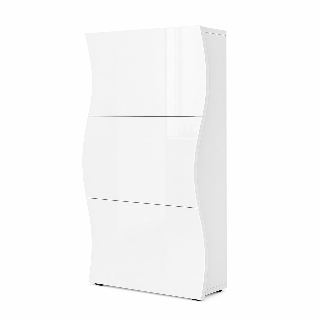 GOODproduct Schuhschrank »Luxor 3, Schuhklapper, Schuhkommode, Höhe 121 cm« UV-lackiert, Hochglanz, grifflos, 3-Klappen
