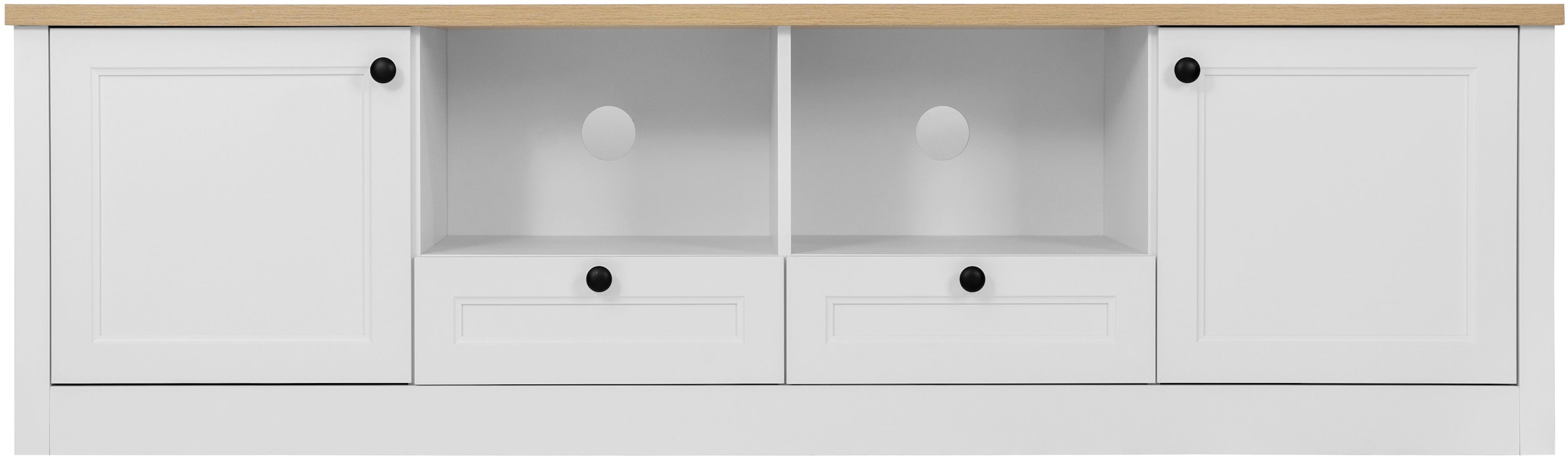 GOODproduct TV-Board »Ismund« aus MDF, mit Holz-Zierleiste, schwarzem Metallgriff, Breite 180 cm