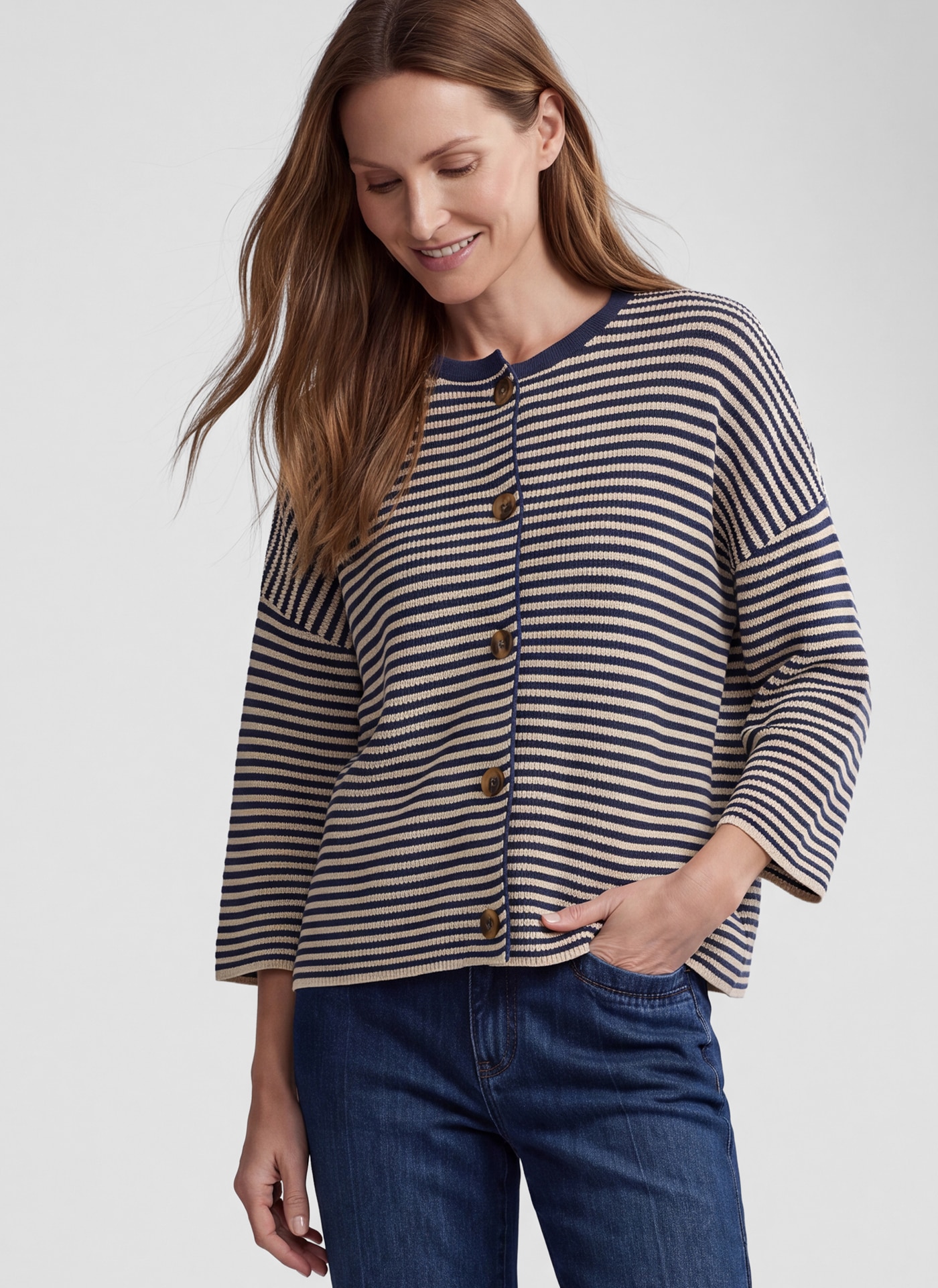 Rabe Cardigan au design rayé et avec fermeture à boutons