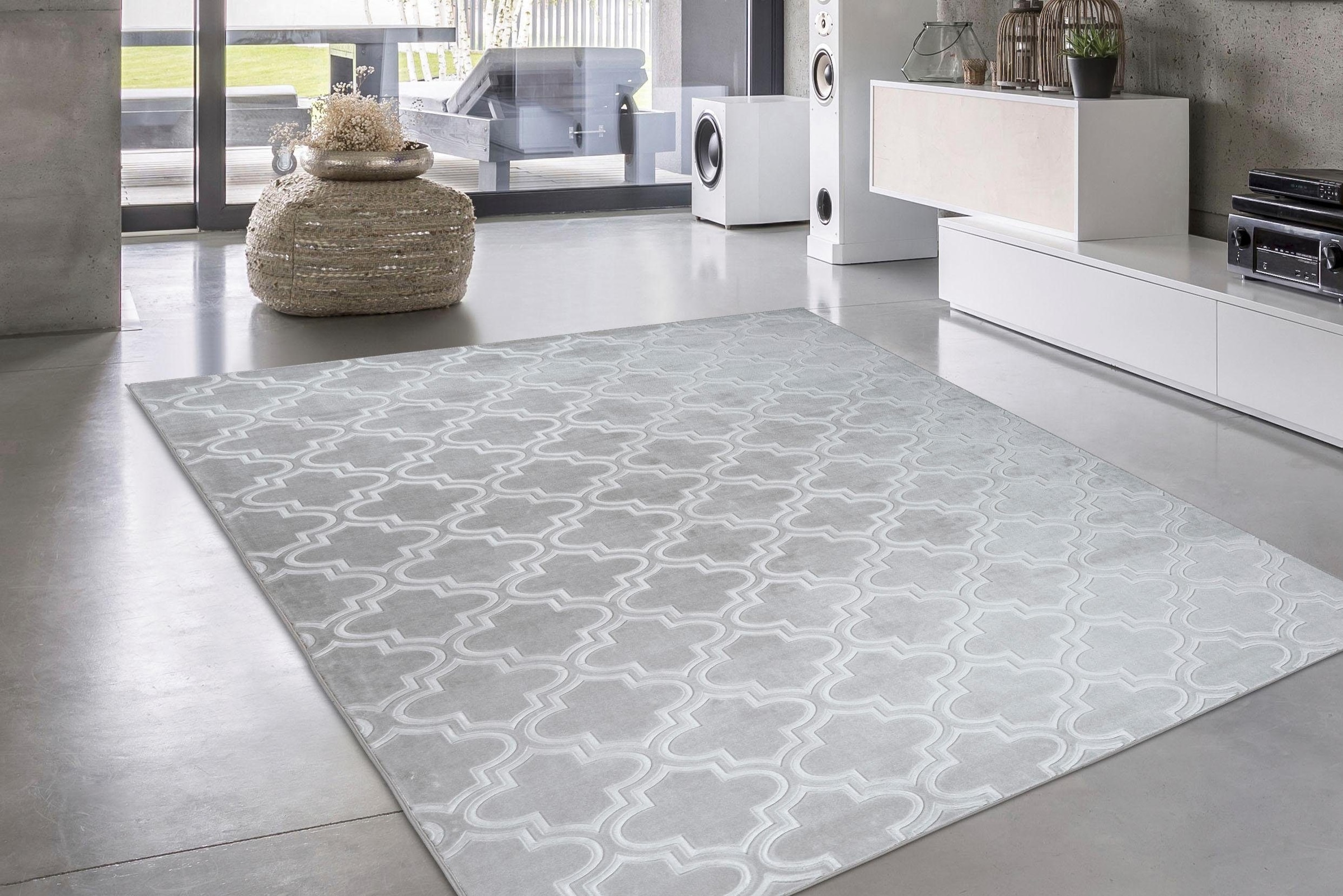 my home Teppich »Triana«, rechteckig, 7 mm Höhe, 3D-Design, geometrisches & modernes Design, Kurzflor, kuschelig