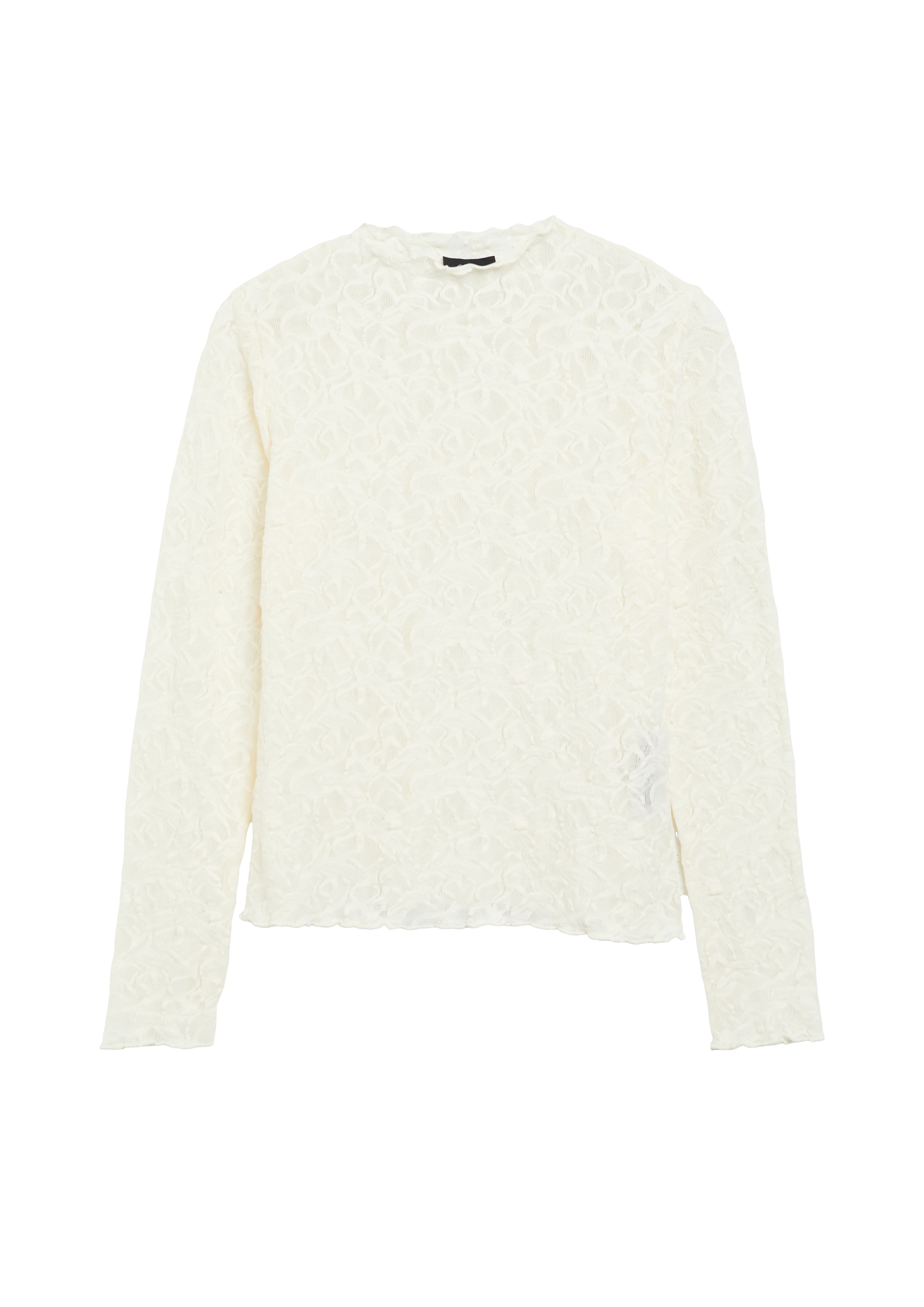 s.Oliver BLACK LABEL Langarmshirt im Häkel-Look und mit Struktur