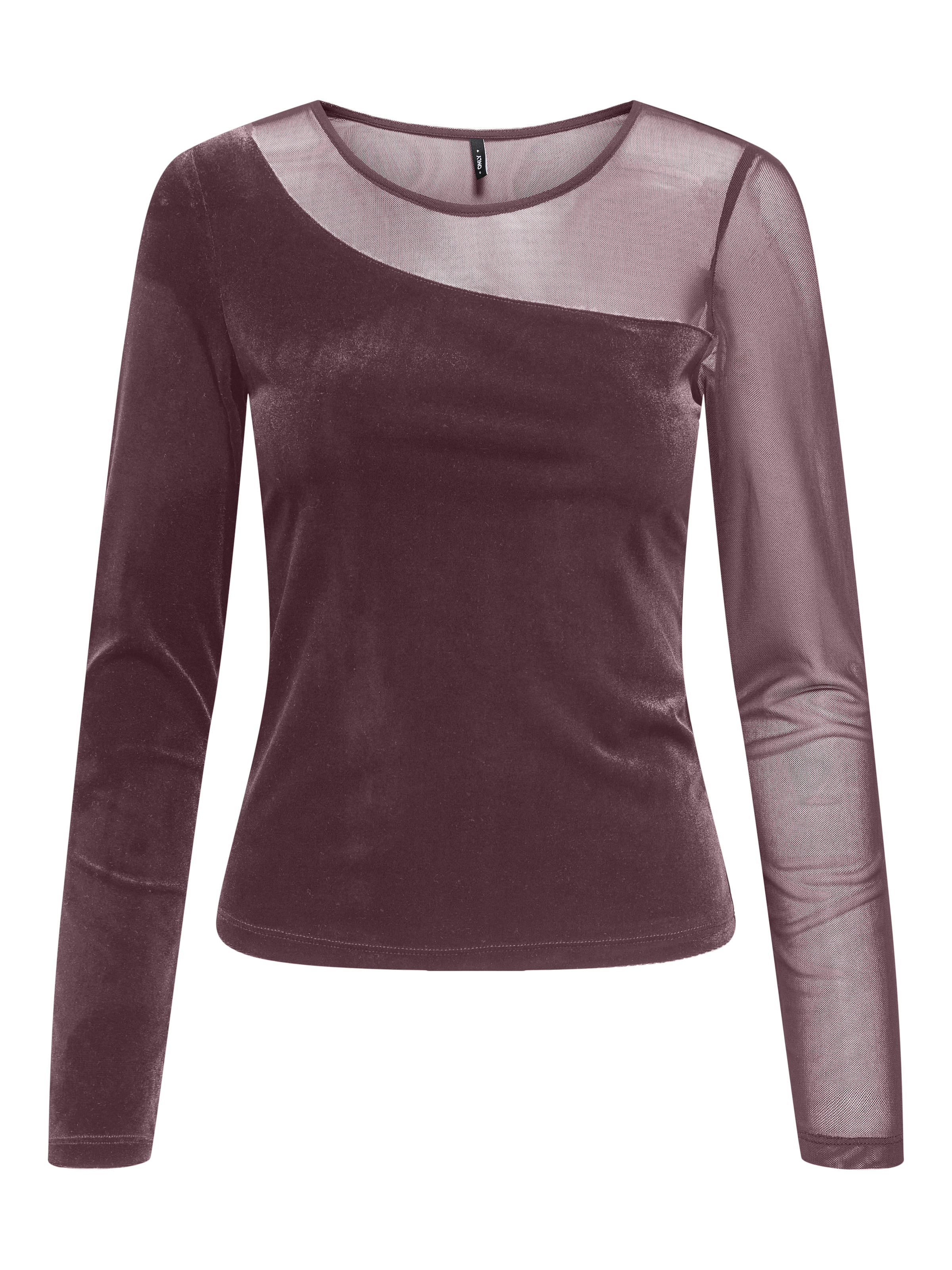 Image of ONLY Langarmshirt "ONLSMOOTH L/S MESH MIX TOP BOX JRS" Materialmix, regular fit, Mesh-Einsatz