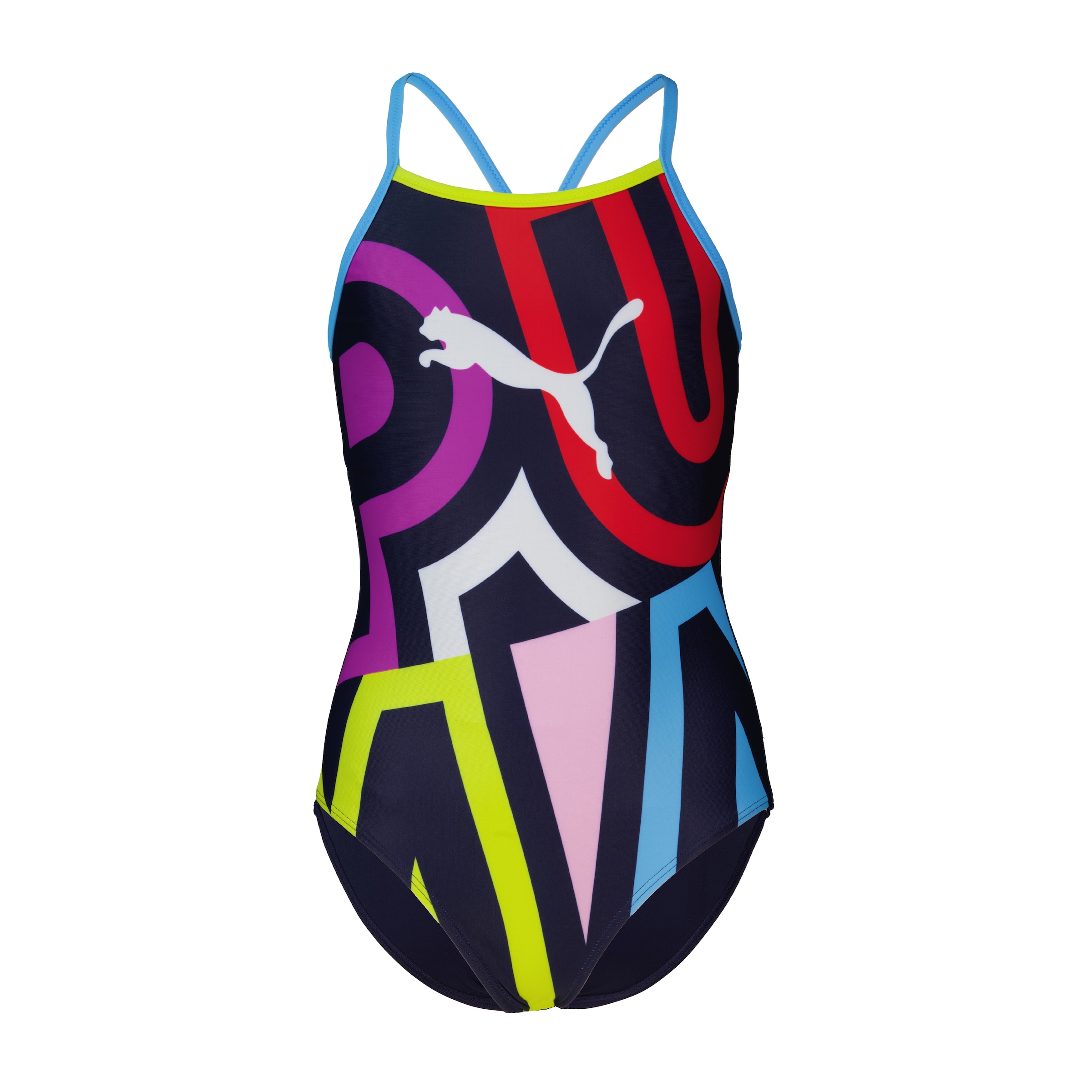 Image of PUMA Badeanzug "PUMA SWIM GIRLS PLACED PRINT SWIMSUIT" mit Big-Wording und Logoprint