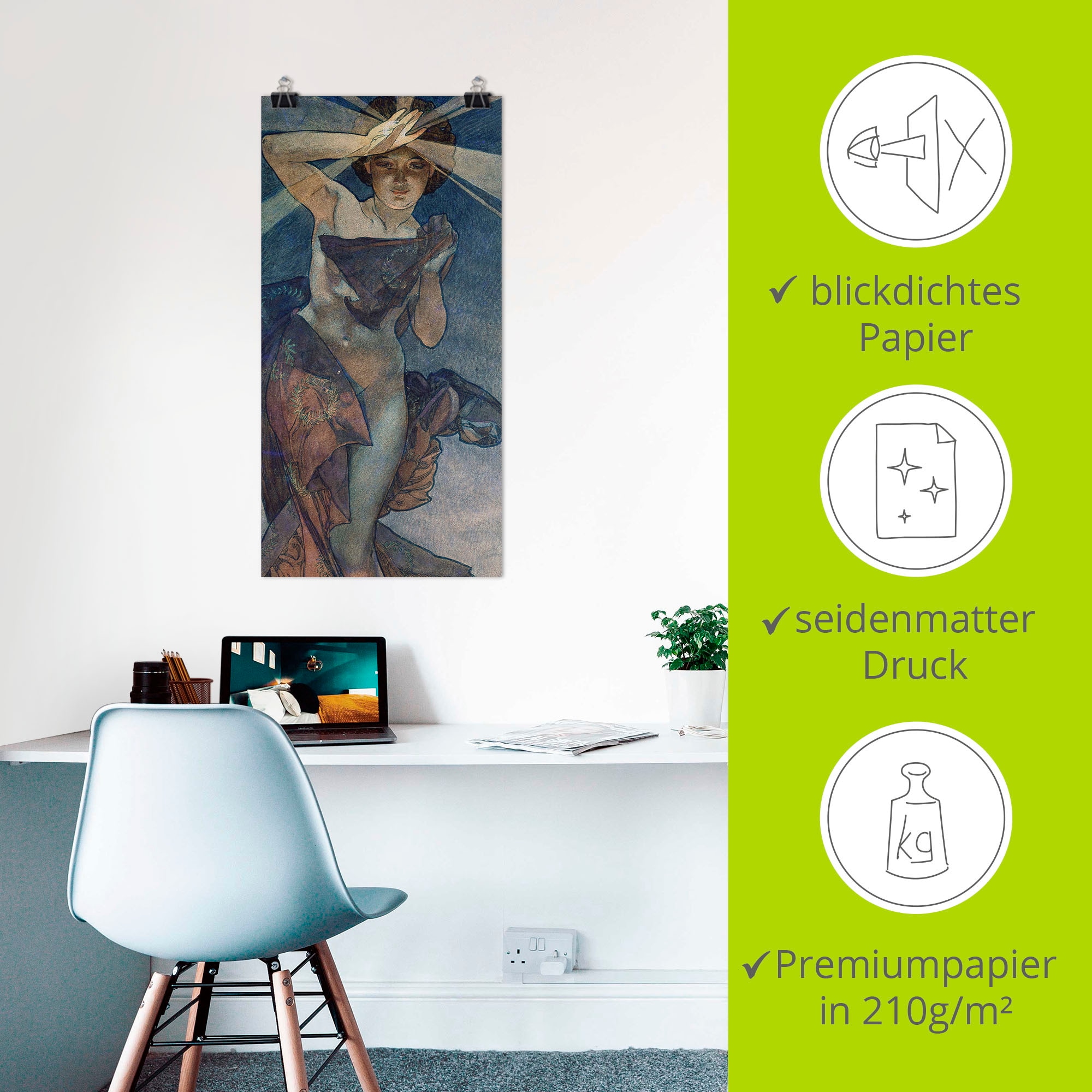Artland Wandbild »Sterne Der Morgenstern 1902«, Frau, (1 St.), als Alubild, Outdoorbild, Leinwandbild, Poster in verschied. Grössen