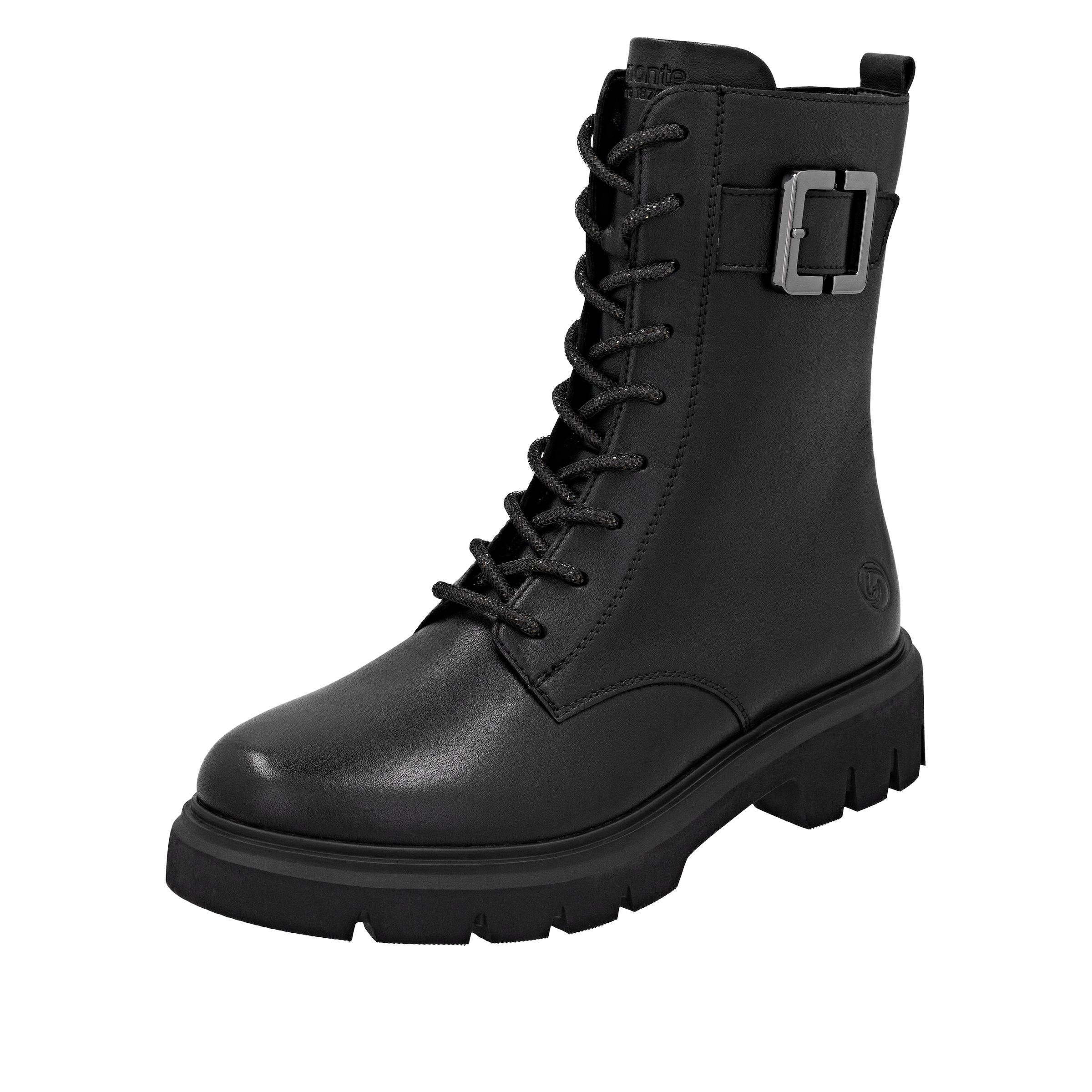 Image of Remonte Schnürboots Stiefelette, Boots, Profilsohle, Blockabsatz mit Zierschnalle
