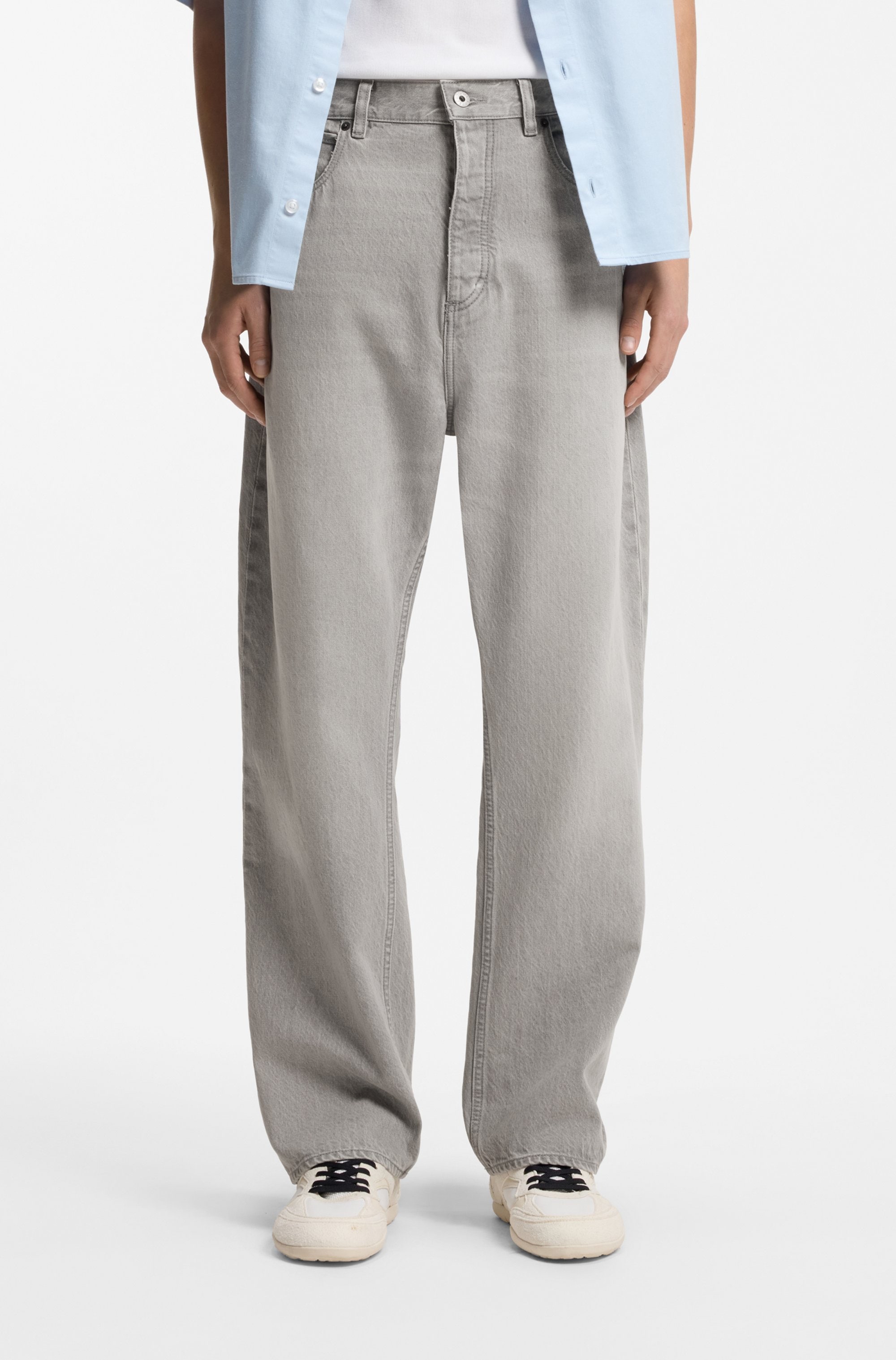 Image of HUGO 5-Pocket-Jeans "Nate" Baggy Fit, mittlere Leibhöhe