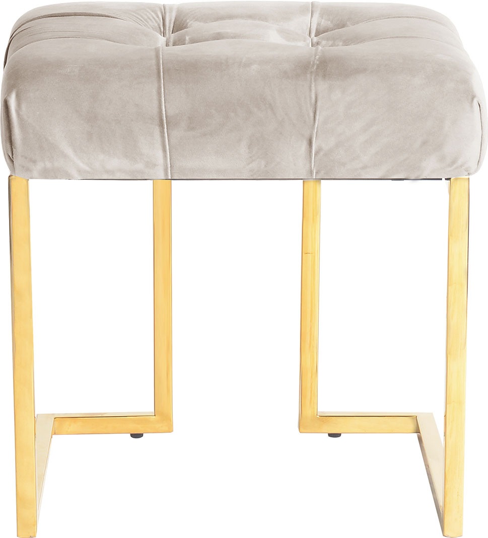 Kayoom Polsterhocker »Hocker Rarity 125, Edler Touch durch goldfarbenenes Gestell«, (1 St.), eckig, samtweich, gesteppt, mit Zierknöpfen, Edelstahlgestell