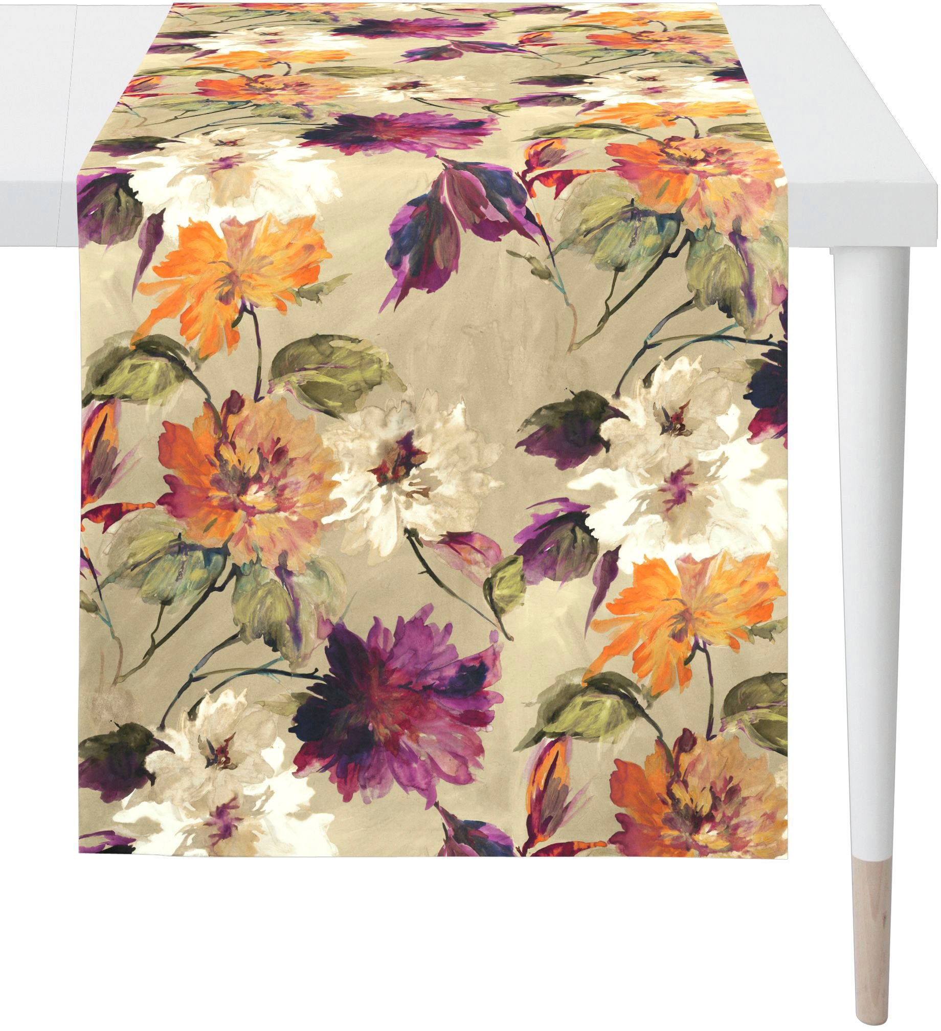 APELT Tischläufer »5600, 1 Stück, Herbstdekoration, detailreiches Blumenmuster« Digitaldruck, harmonische Farben, florale Design