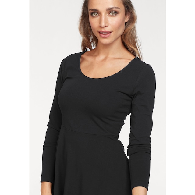Aniston CASUAL Jerseykleid, mit Blumendruck oder in uni Schwarz  versandkostenfrei auf