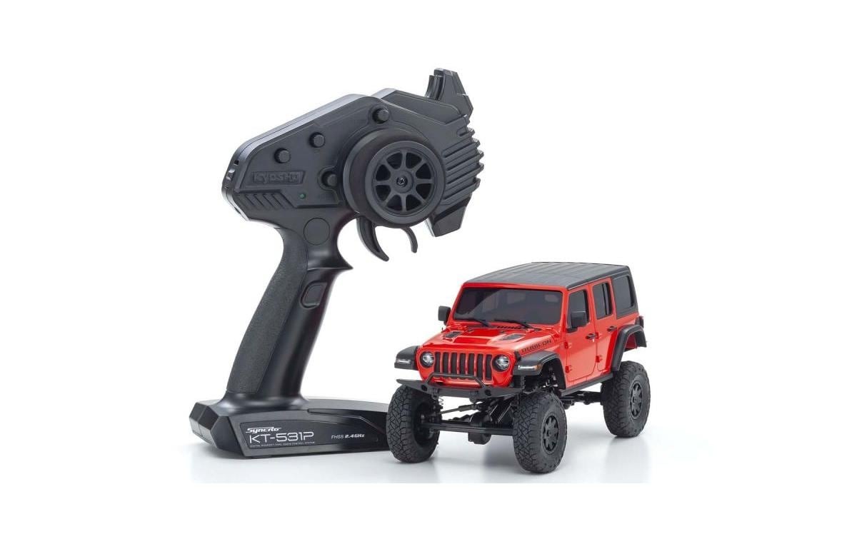 RC-Monstertruck »Kyosho Mini-Z Jeep Wrangler Rubicon, Rot ARTR«, Lackiert