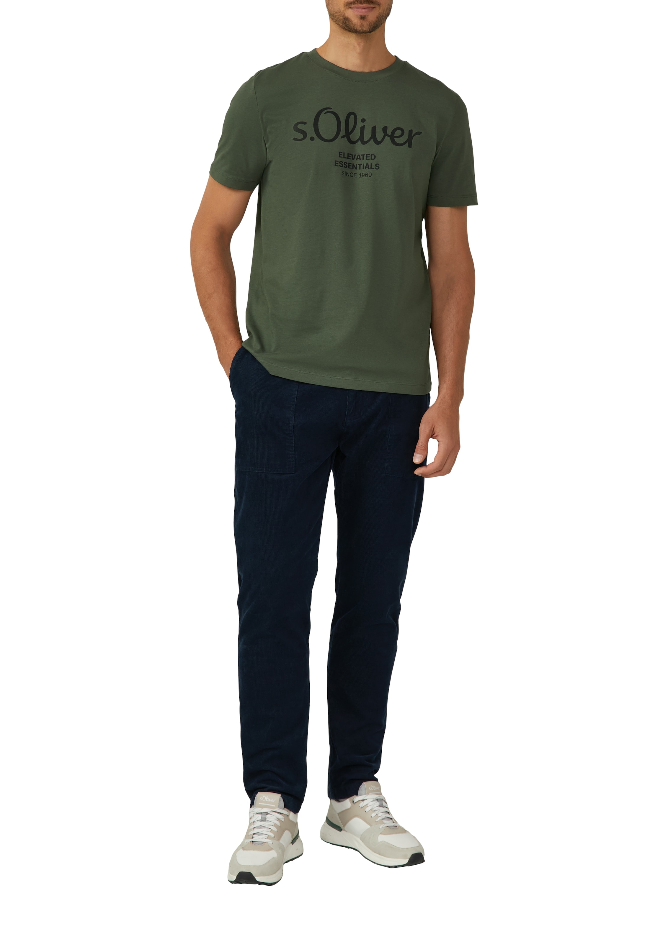 s.Oliver T-Shirt, (2 tlg.), mit grossen Logo-Print, im 2er Pack