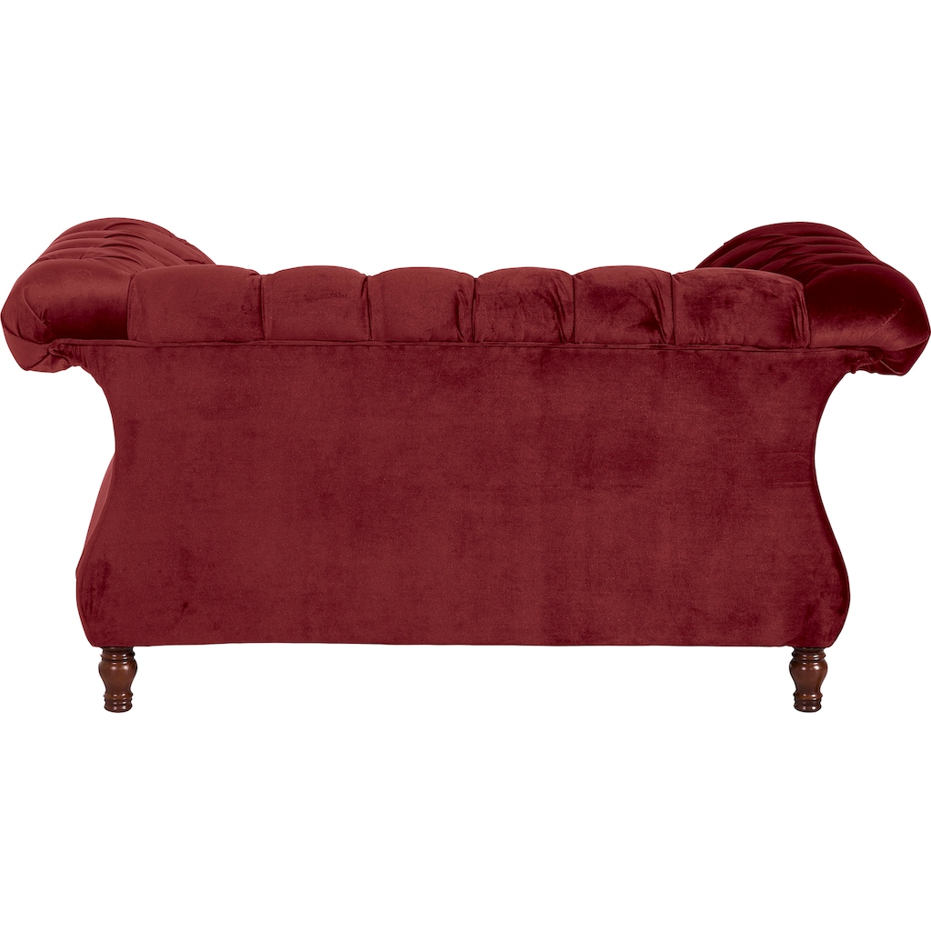 Max Winzer® Loveseat »Isabelle«, Knopfheftung & gedrechselten Füssen in Buche Nussbaum, Breite 167 cm