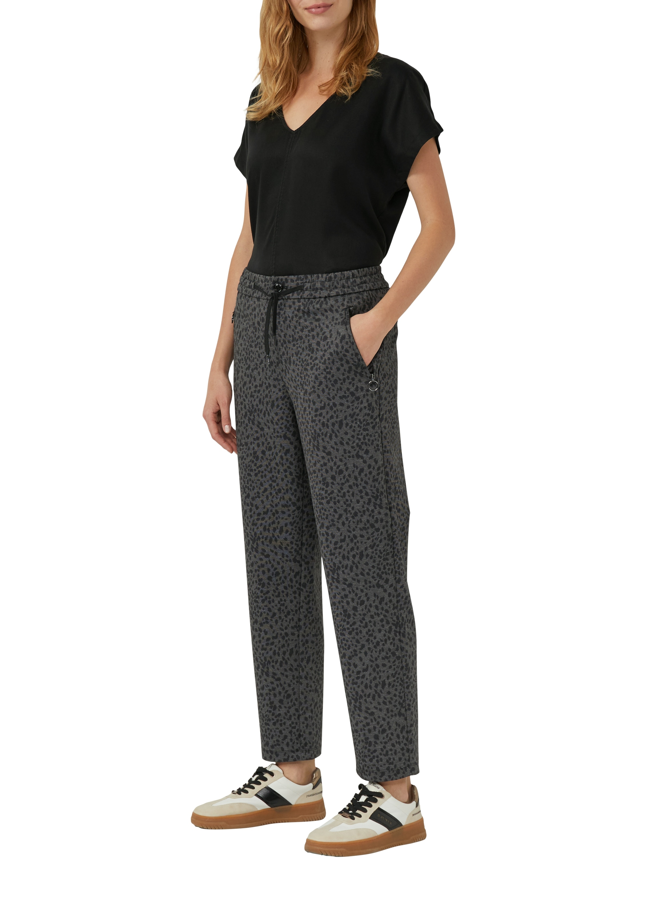 s.Oliver Pantalon en tissu  mit Leo-Print