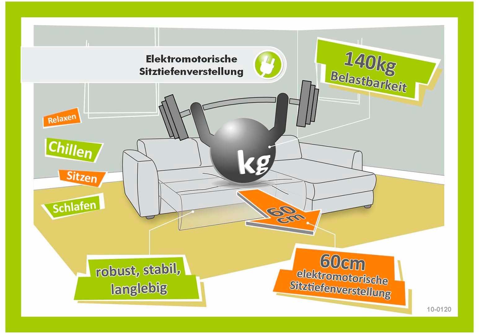 Jockenhöfer Gruppe Ecksofa »Slider L-Form, B: 277 cm Couch, 60cm elektrische Sitztiefenverstellung« 140kg Belastbarkeit, USB-Anschluss, Kopfteilverstellung & Zierkissen