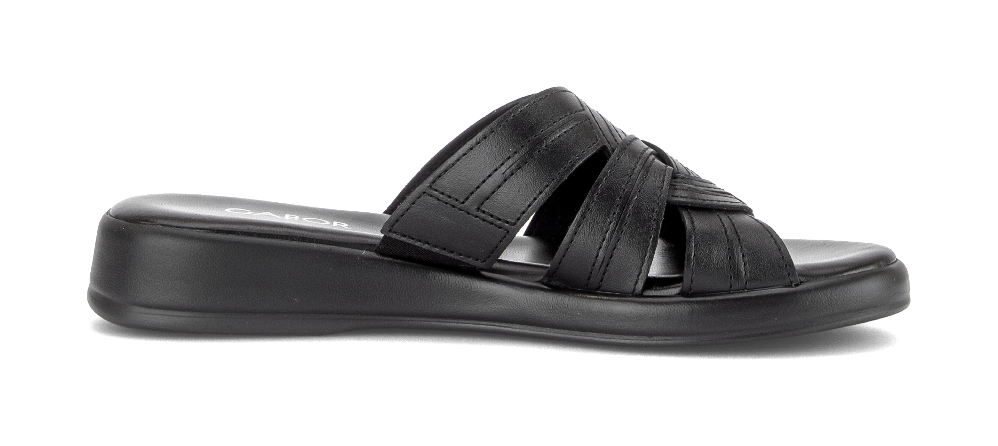 Gabor Pantolette »Rhodos«  Plateau, Schlupfschuh, Sommerschuh mit Ziernähten, G-Weite