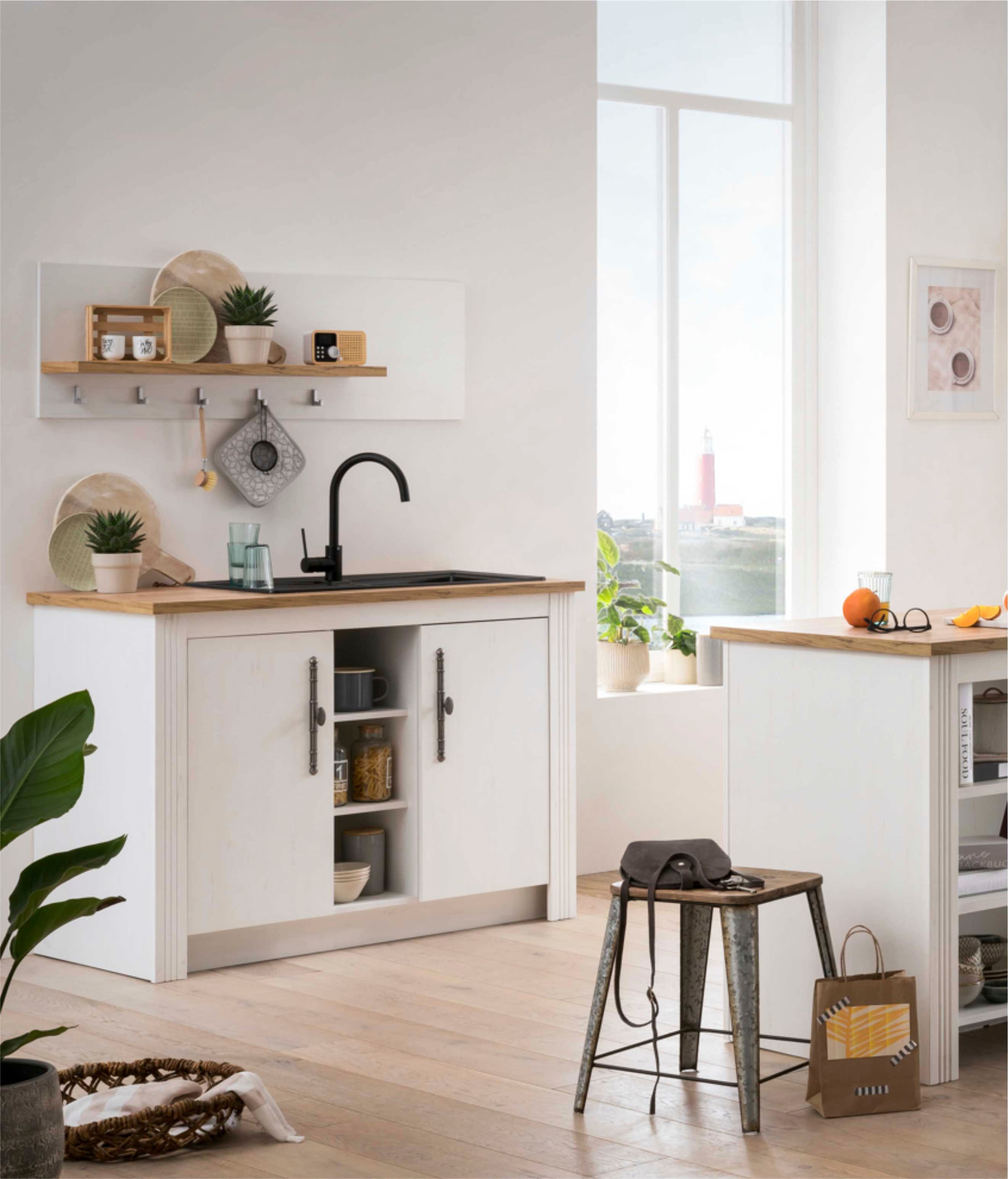 GOODproduct Pantryküche »KS-Westminster« Breite 130 cm, ohne E-Geräte