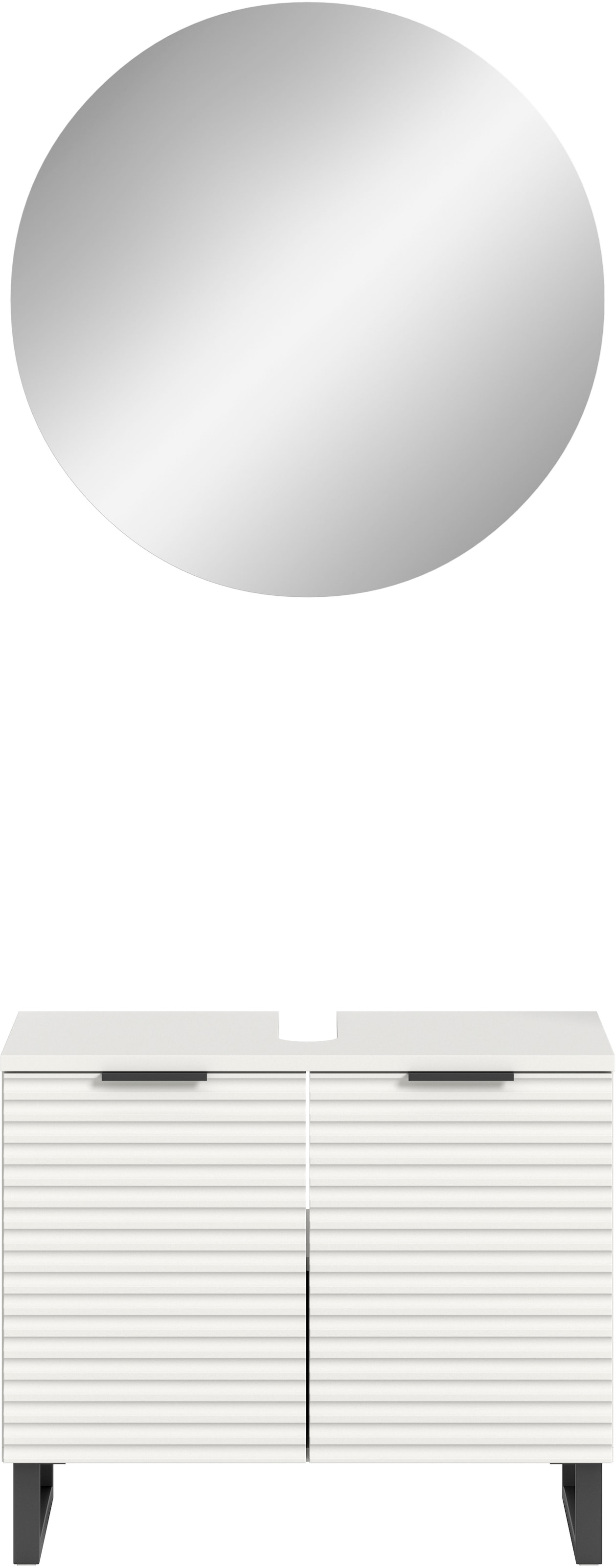 Image of welltime Badmöbel-Set "Litica, Breite 70 cm, hochwertige Rillenfräsung, Metallkufen" 2 Stk. tlg.