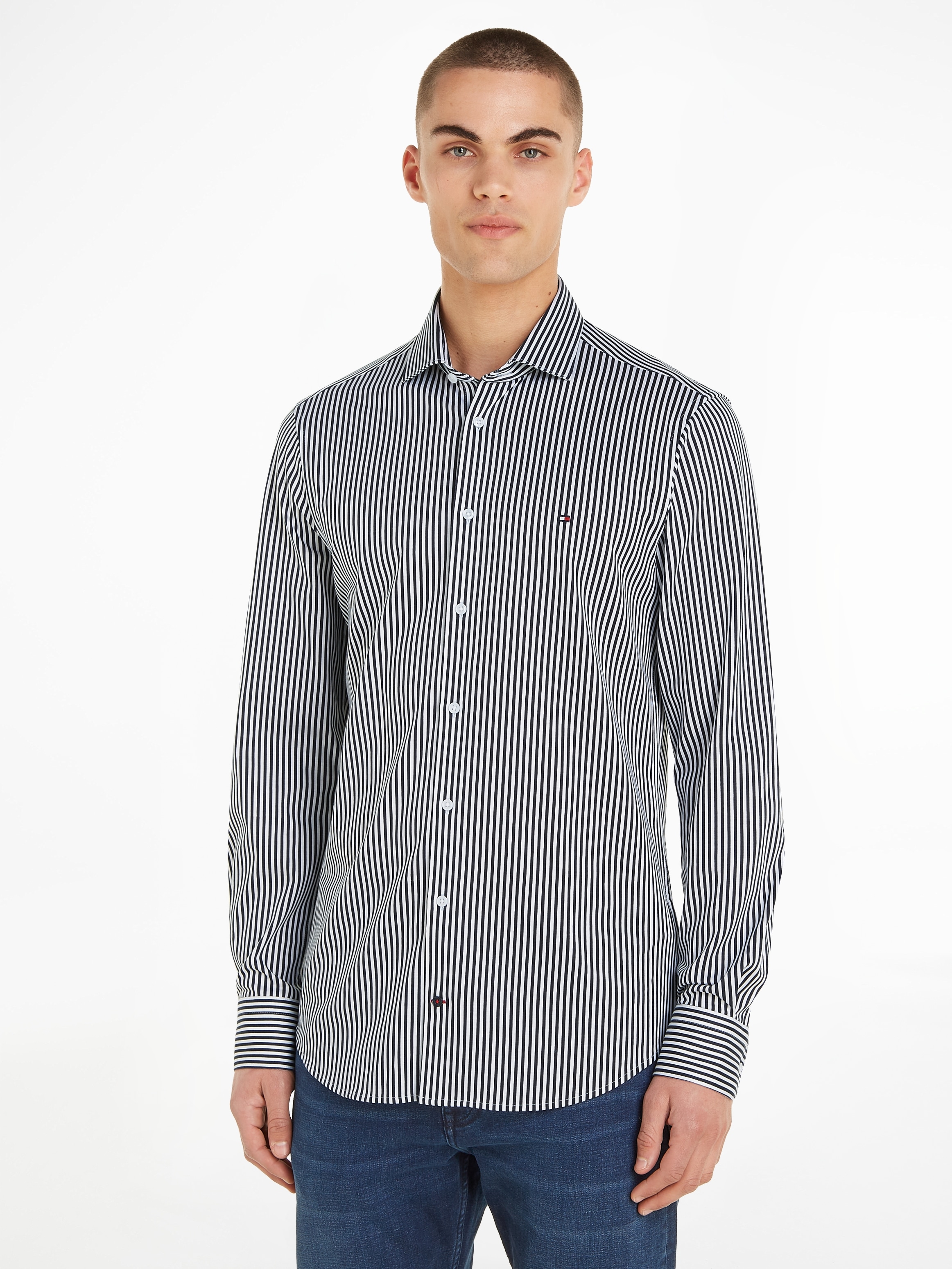 Tommy Hilfiger Langarmhemd »CL KNITTED STRIPE SF SHIRT«