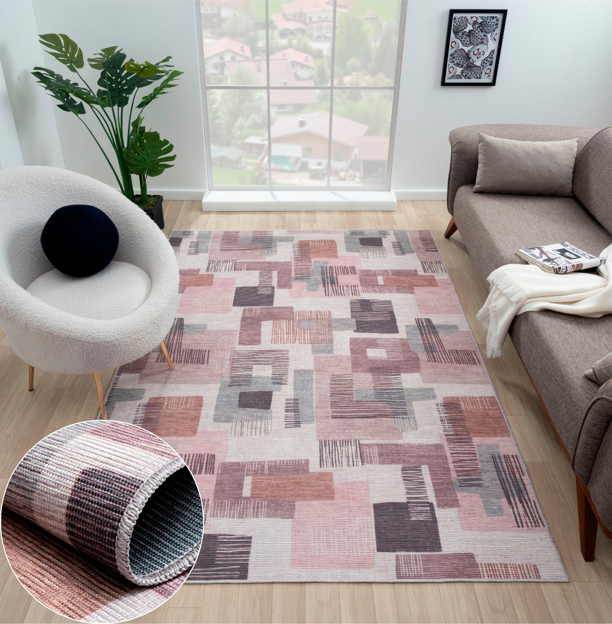 Image of Myflair Möbel & Accessoires Teppich "Arden, LAGERRÄUMUNG" rechteckig 10 mm Höhe bedruckt, modernes Design, In- & Outdoor geeignet, waschbar