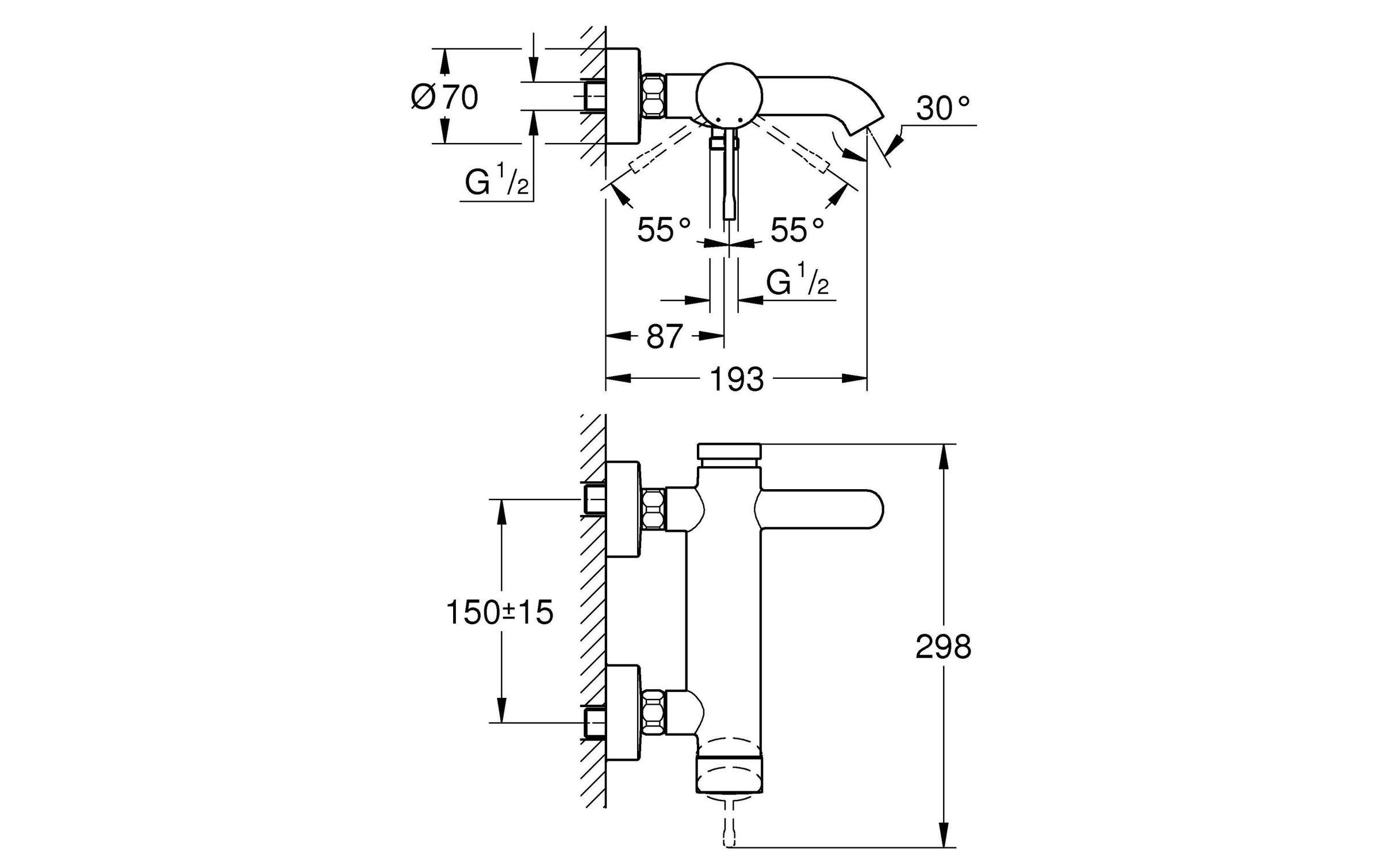 Grohe Badarmatur "Essence Einhand Wannenbatterie"