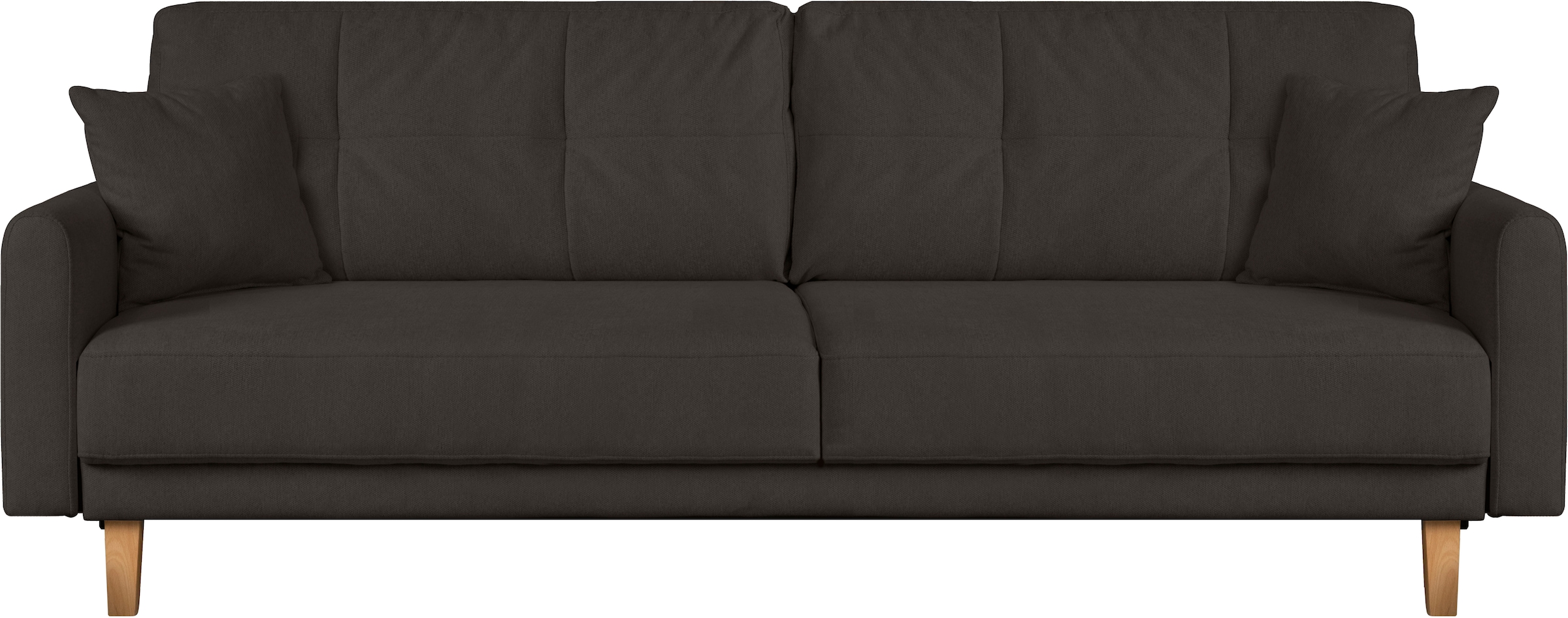 Home affaire 3-Sitzer »TRIPLO optionale Schlafsofa mit Bettkasten, Masse B/T/H: 215/100/89 cm«, Wahlweise Bettfunktion - Liegefläche 145x191 cm, Rücken-, Zierkissen