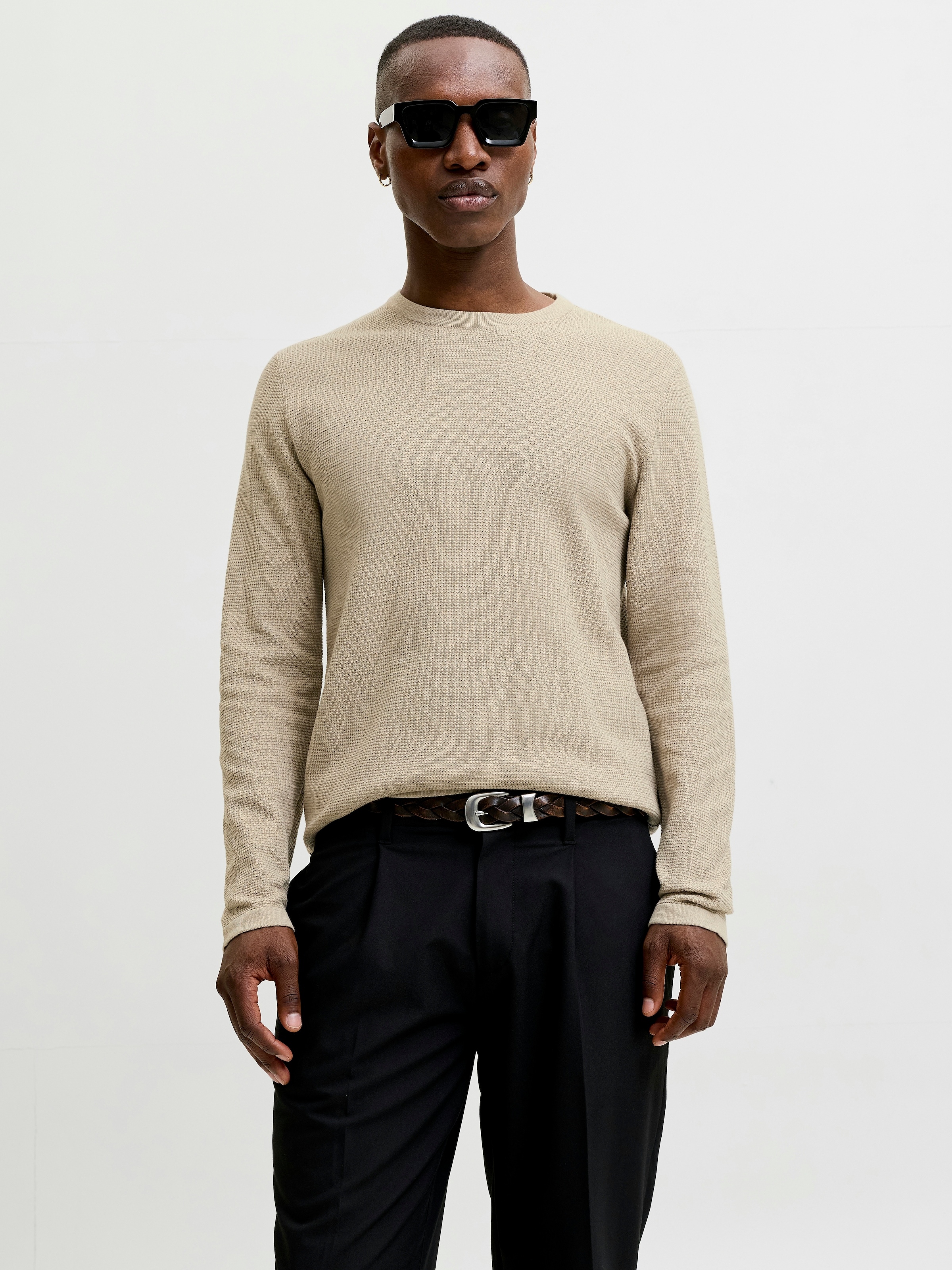 Image of Jack & Jones Rundhalspullover "JJEAUSTIN KNIT CREW NECK NOOS" Baumwollmischung, regular fit