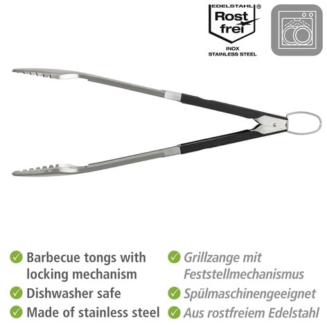 WENKO Grillzange »BBQ«, aus rostfreiem Edelstahl und TPR-Kunststoff