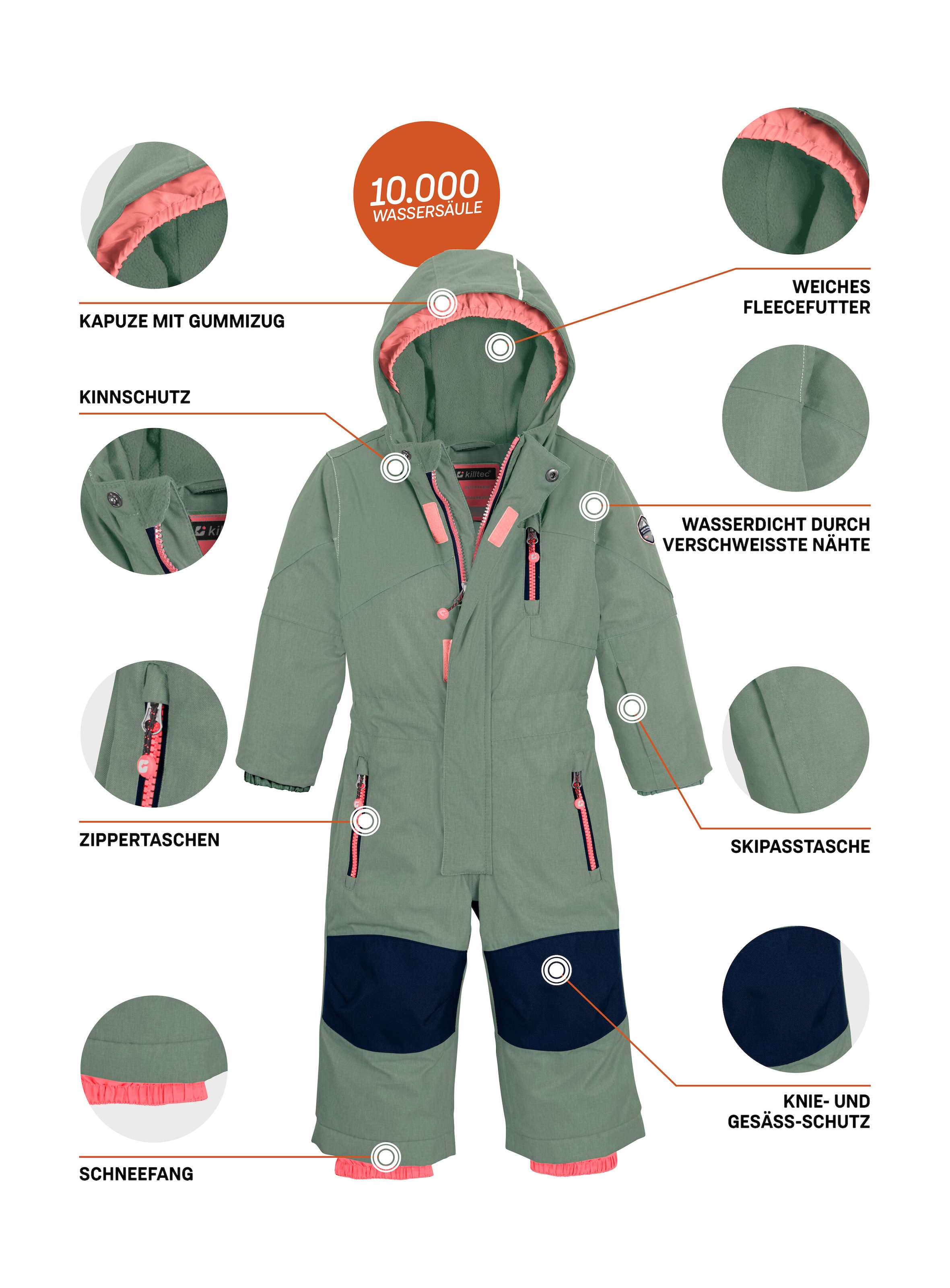 Killtec Combinaison de ski »Kesley Mini« Skioverall, wind- und wasserdicht, innen warmes Fleece