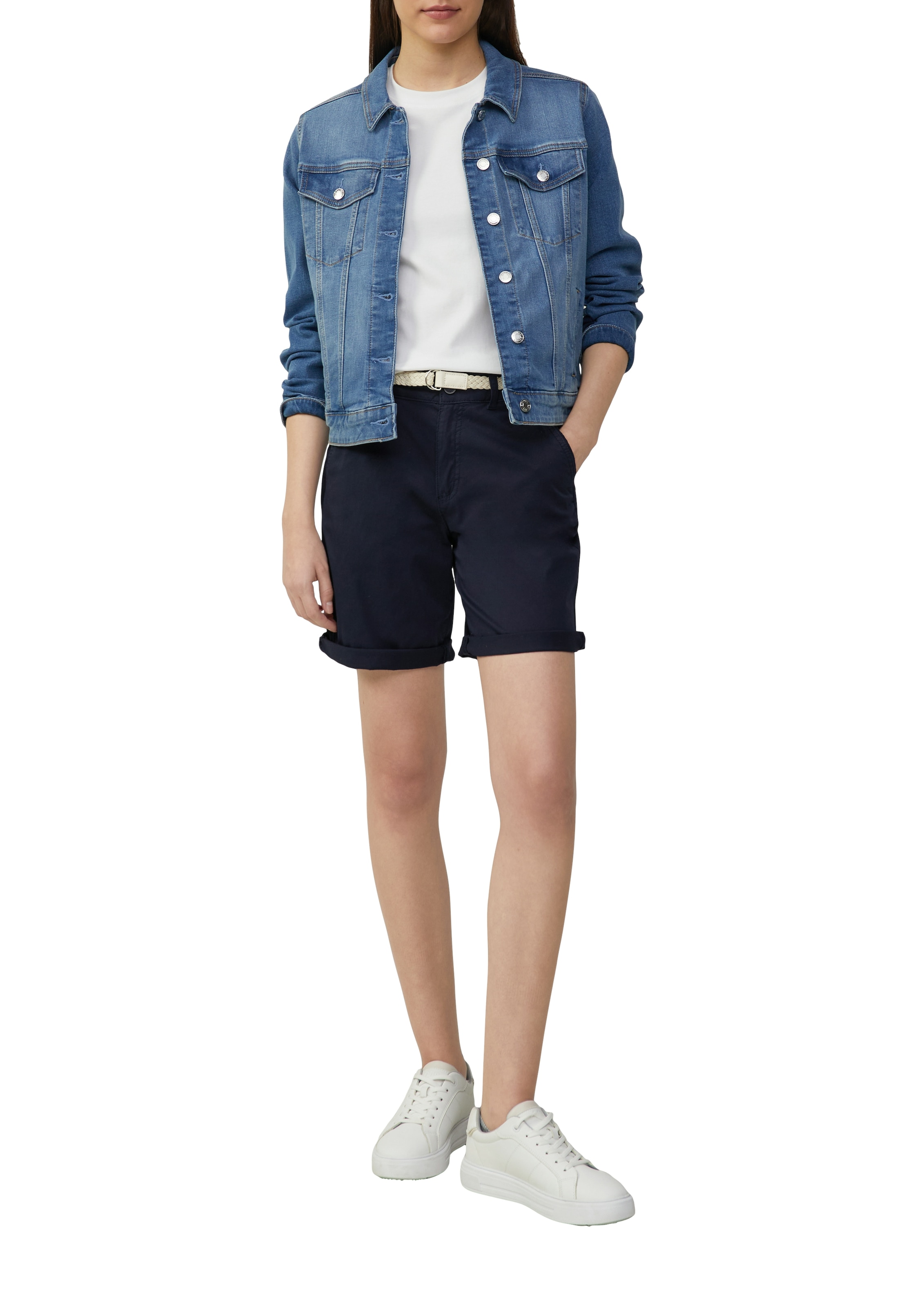 s.Oliver Chinoshorts, Sommerhose mit geflochtenem Gürtel