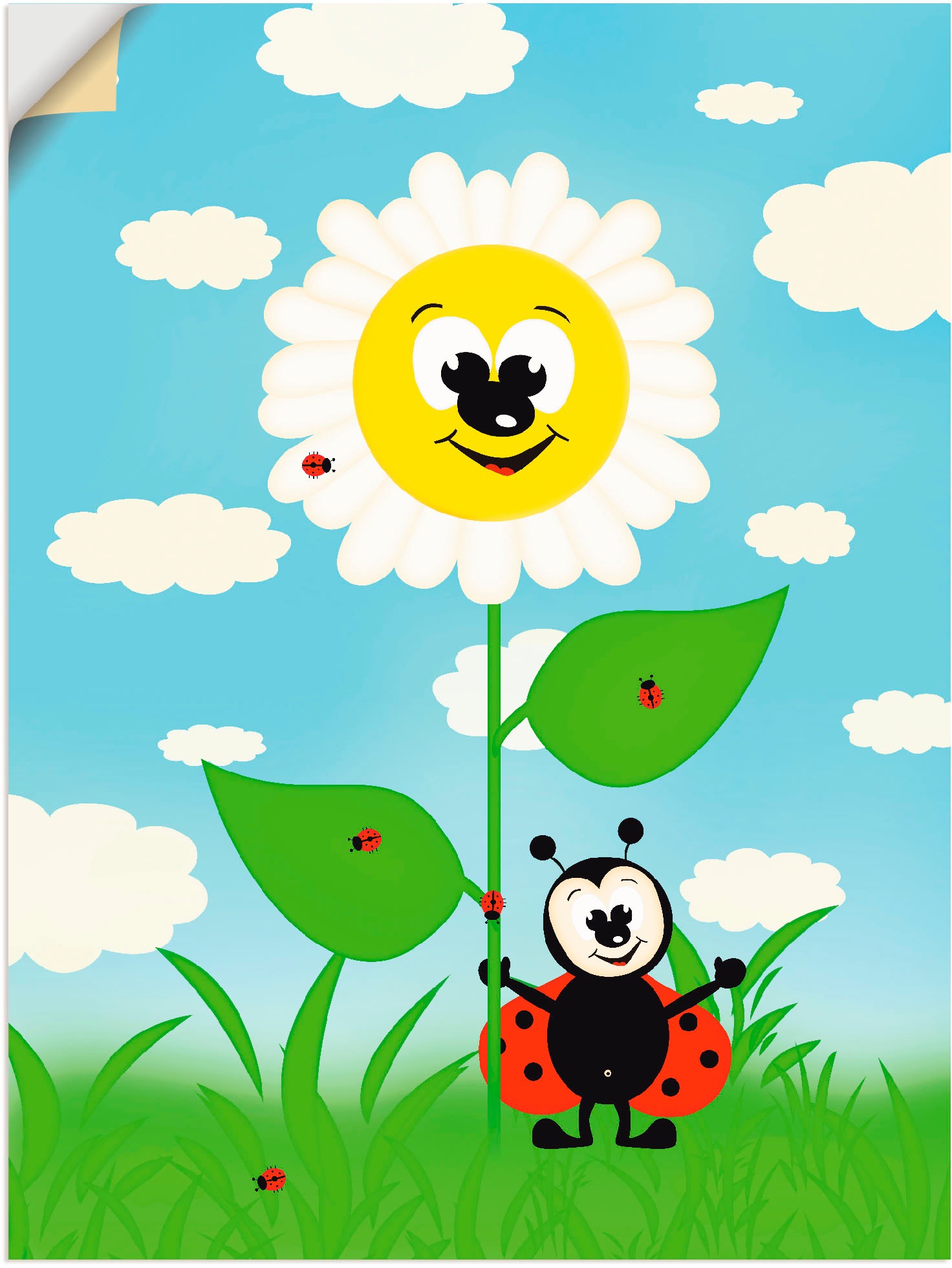 Image of Artland Wandbild »Marienkäfer II«, Tiere, (1 St.), in vielen Grössen & Produktarten - Alubild / Outdoorbild für den Aussenbereich, Leinwandbild, Poster, Wandaufkleber / Wandtattoo auch für Badezimmer geeignet bei Ackermann Versand Schweiz