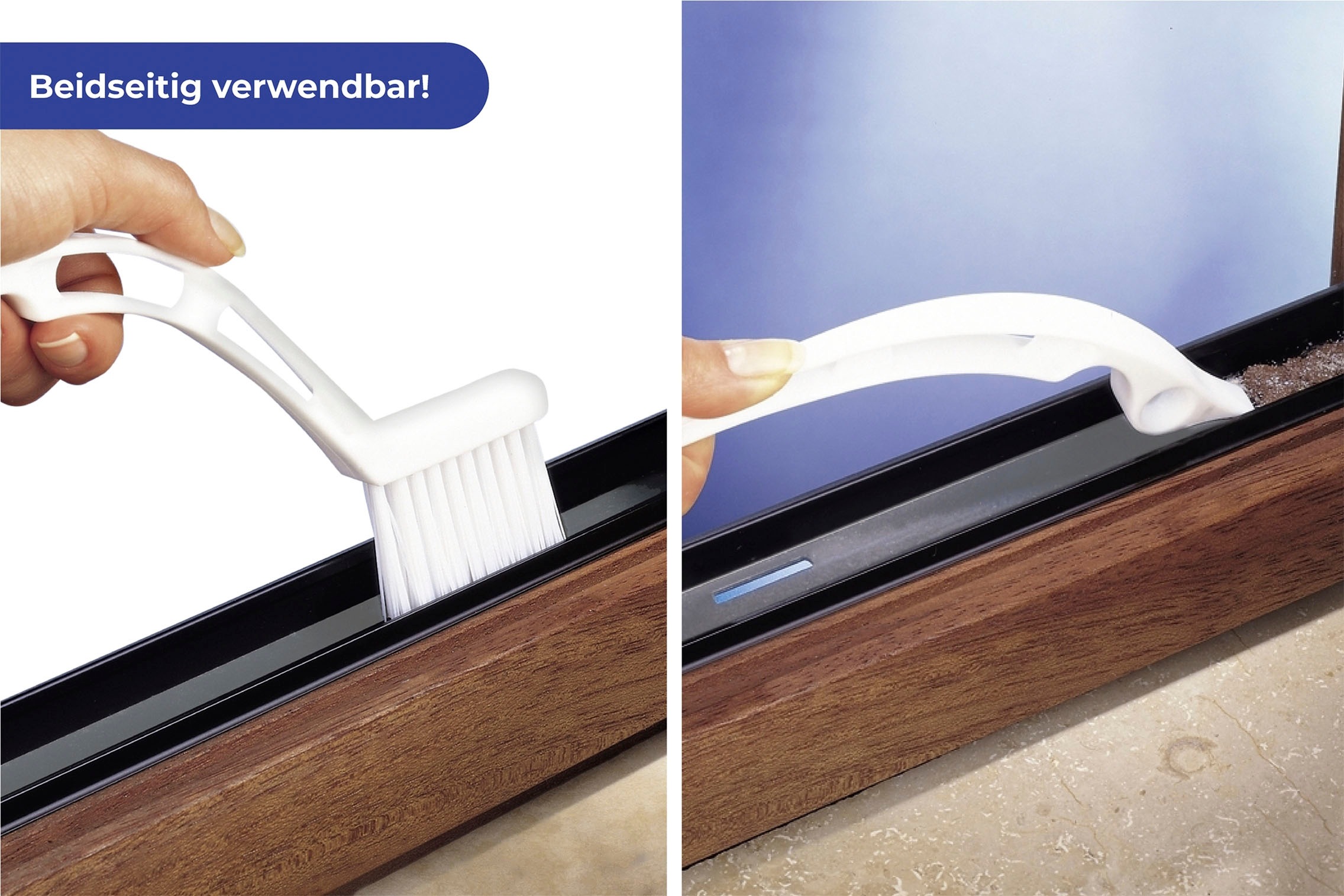 Maximex Fensterreiniger, mit Reinigungsbürste für Tür- und Fensterritzen