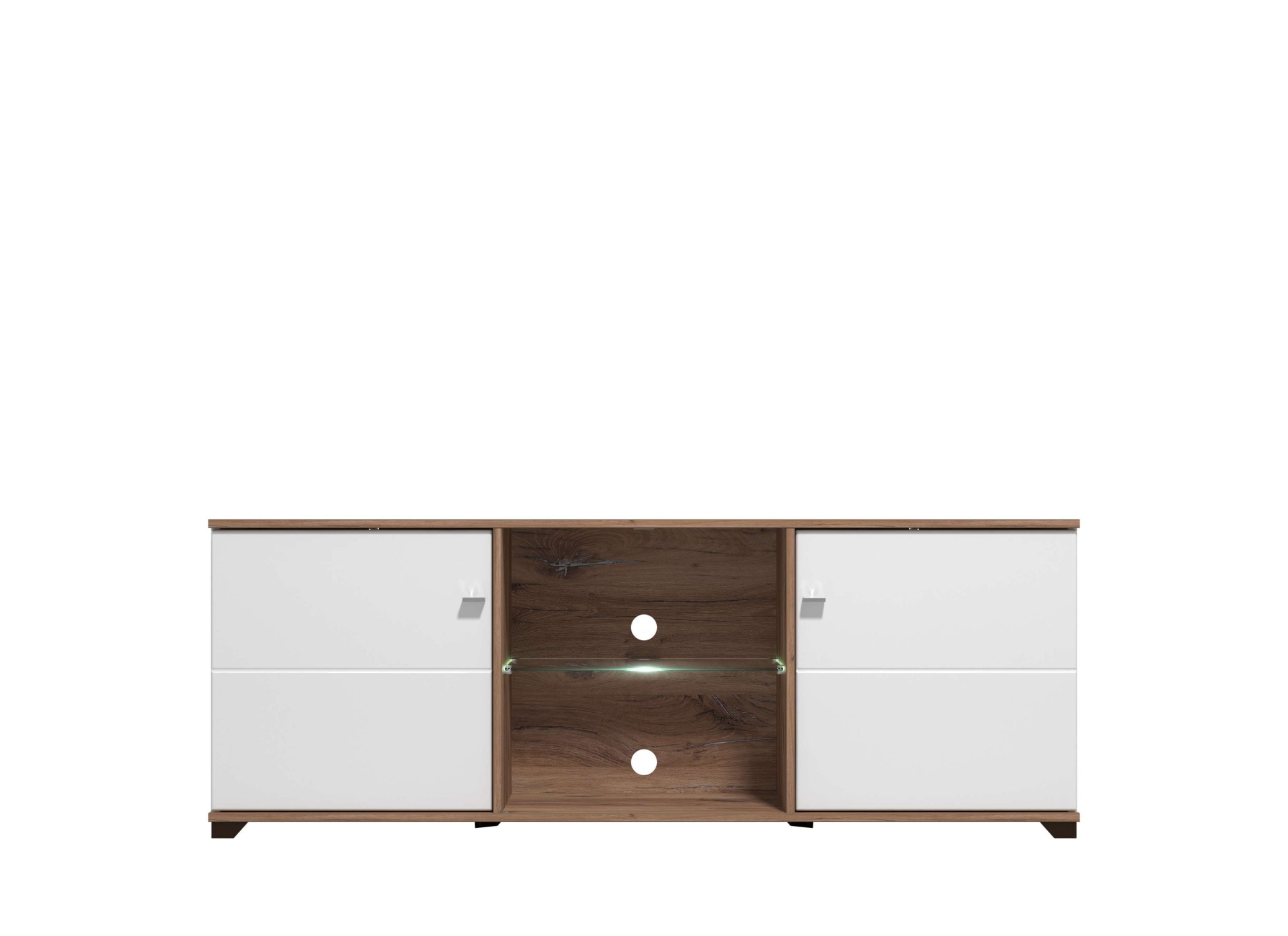 INOSIGN TV-Board »Burgundy Lowboard, TV-Schrank, TV-Ständer, Hochglanzfonten« Hochglanzfronten und eine Innenausstattung in Flagstaff Eiche