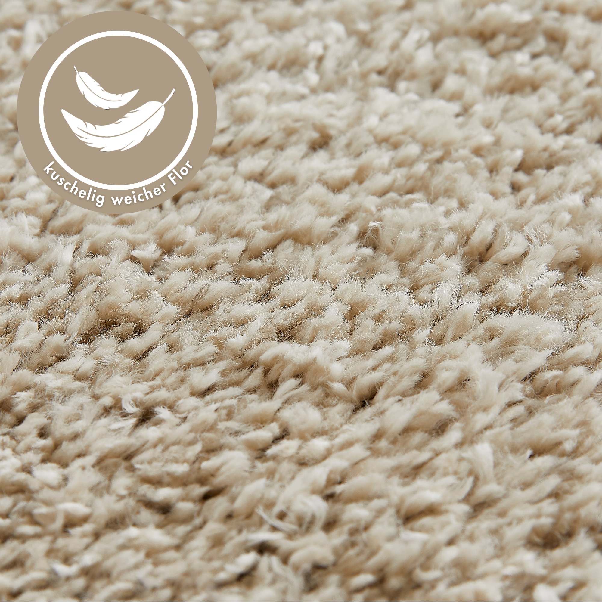 GOODproduct Hochflor-Teppich »Canberra« rechteckig 40 mm Höhe Uni Farben, weich & kuschelig, Wohnzimmer, Schlafzimmer