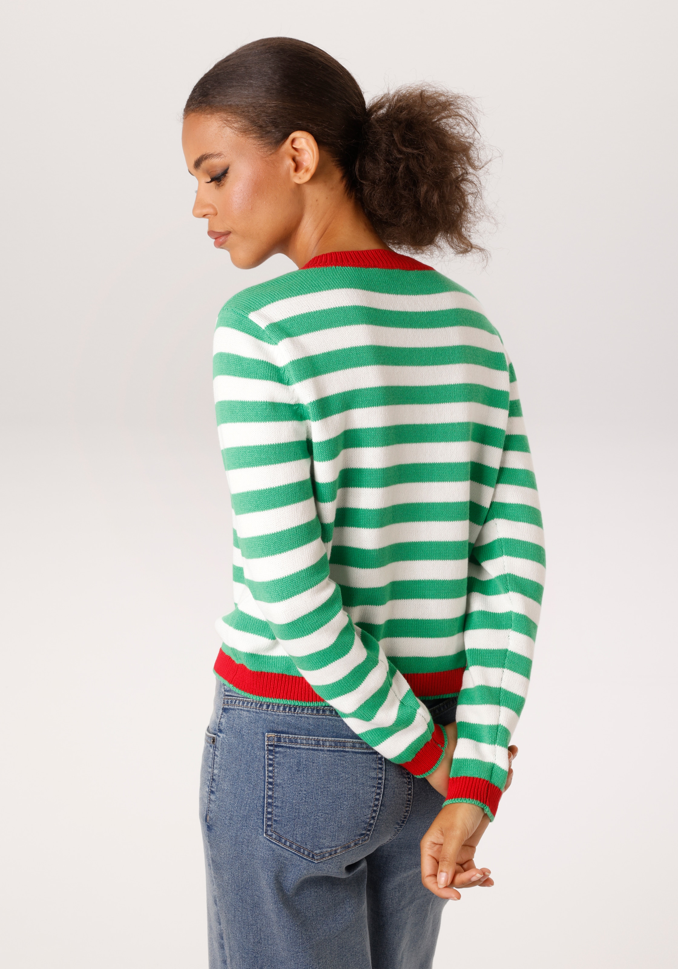 Aniston CASUAL Veste en tricot im trendigen Streifen-Dessin - NEUE KOLLEKTION