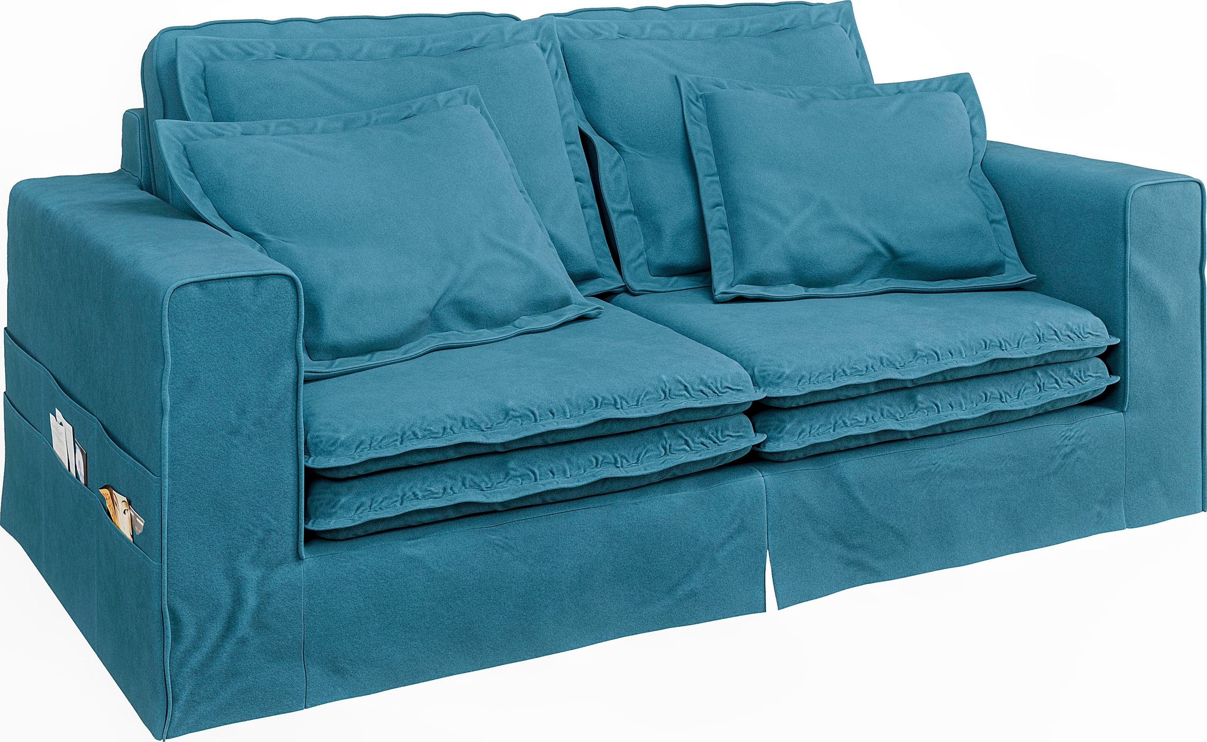 Home affaire 3-Sitzer »ALISSAS BIS mit vielen Kissen, Biesen an den Kissen,« Hussen-Optik,   kleine Taschen an der Seite zum Verstauen