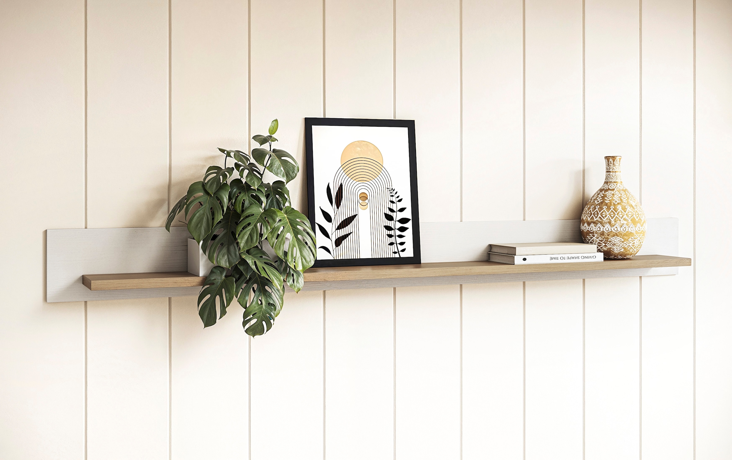Home affaire Wandboard »Stranda, Wandregal im Scandi-Style, Wandhalter mit Ablagefläche«, vielseitig einsetzbares Hängeregal, in zwei Farben & Grössen verfügbar