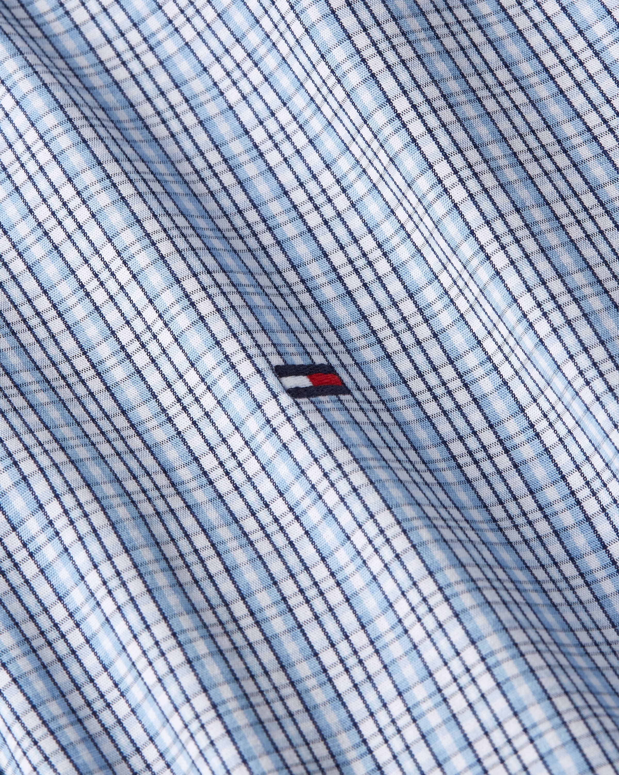 Tommy Hilfiger Chemise à manches longues »FLEX POPLIN SMALL TARTAN SHIRT« regular fit, kleinkariert, Button-down-Kragen