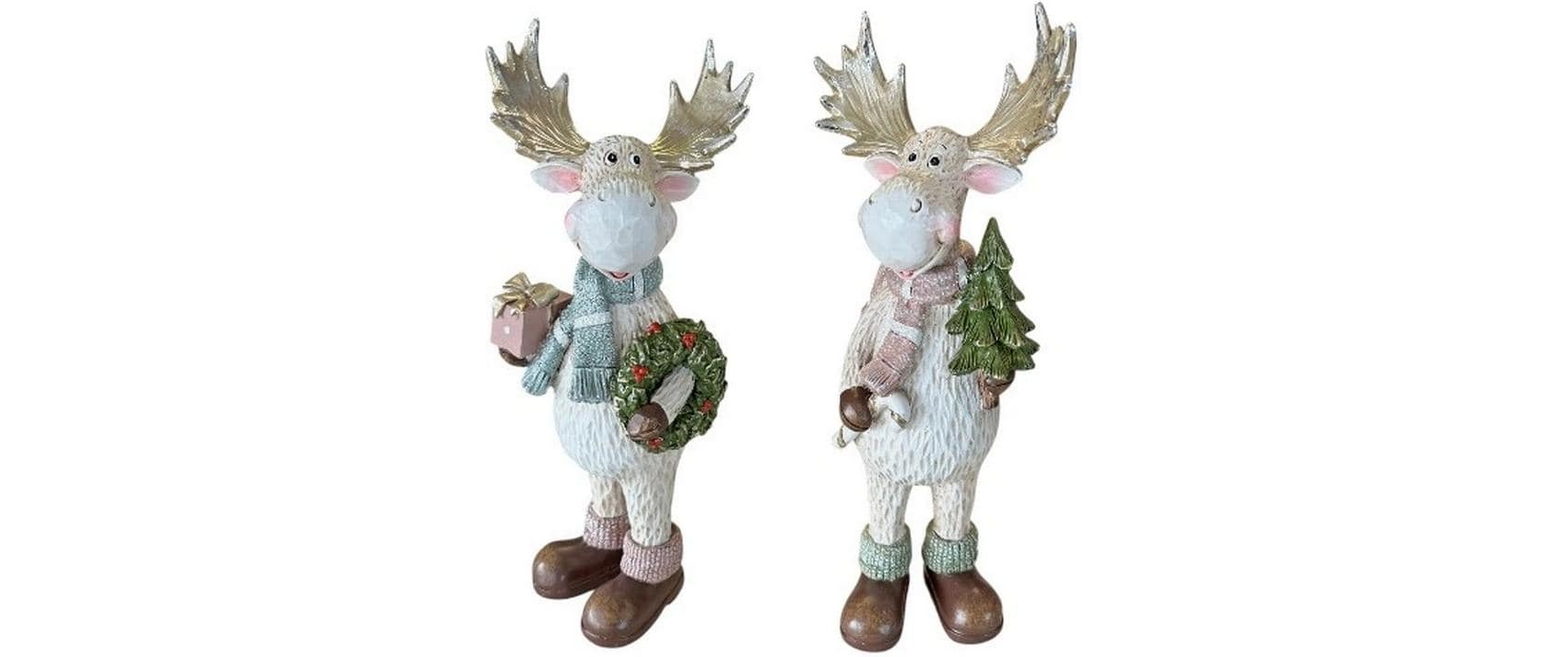 Image of Dameco Weihnachtsfigur "Weihnachtsfigur Elch, 9 x 13.5 x 28 cm, 2er Set"