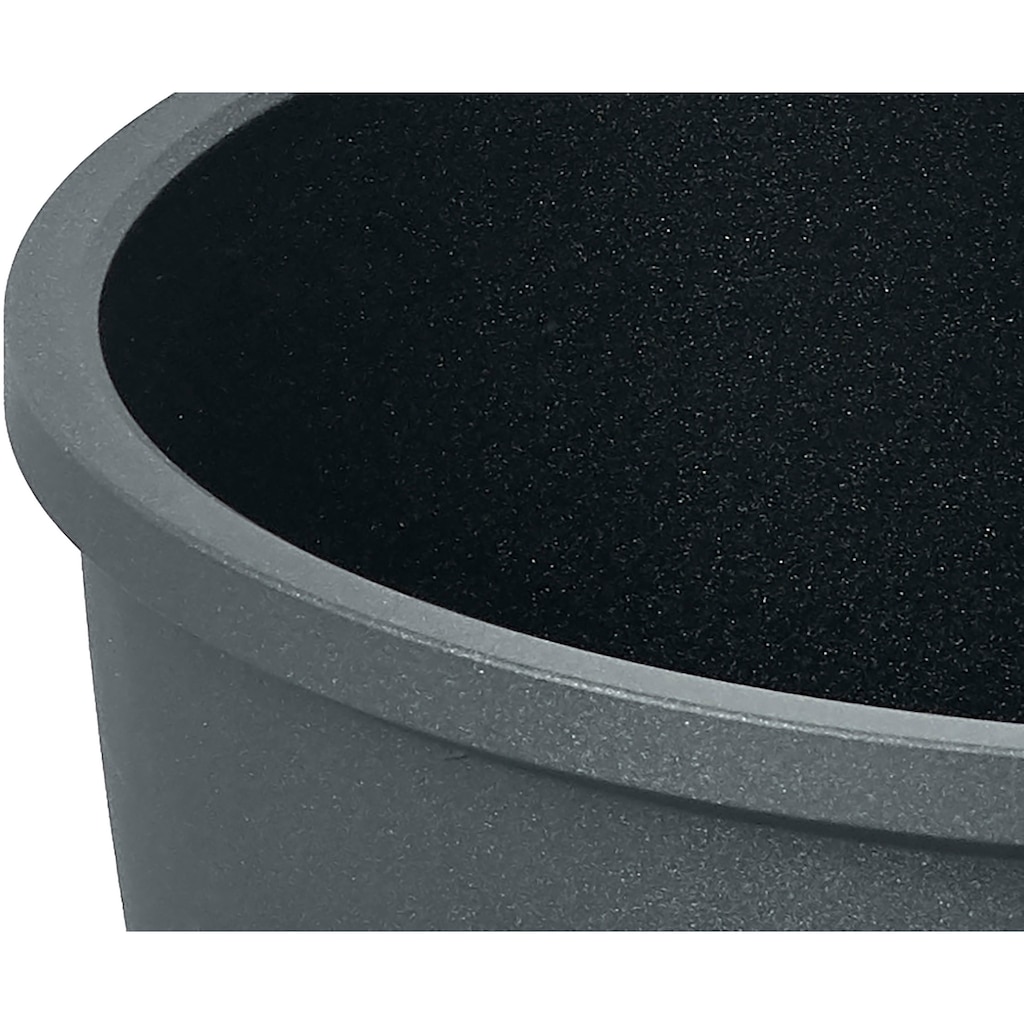 Elo Basic Topf-Set »Black Cast«, Aluminiumguss, (Set, 10 tlg., je 1 Kochtopf 16/20/24 cm, Stielkasserolle 16 cm, 2 Pfannen 24 cm)