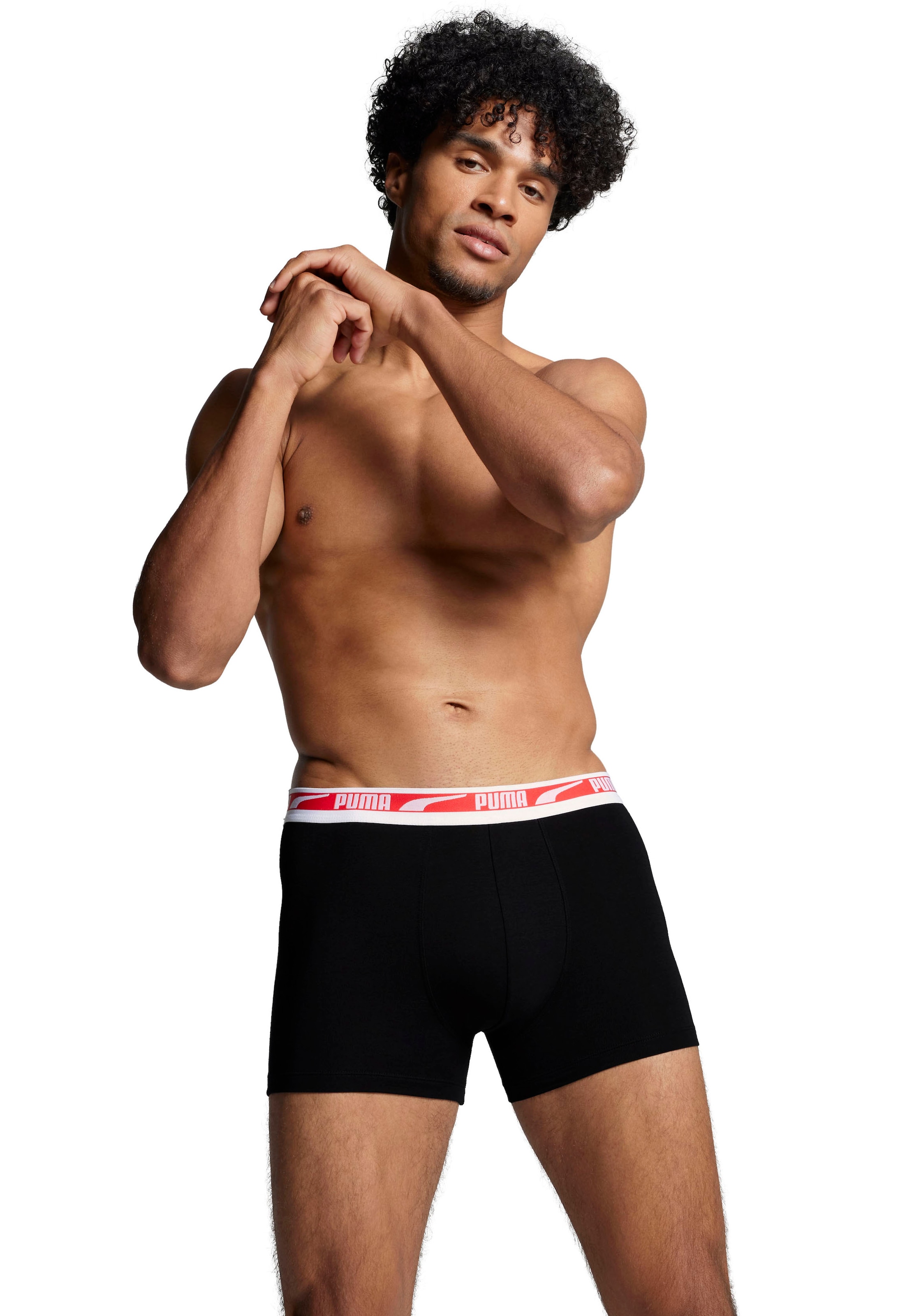 PUMA Boxershorts »MEN MULTI LOGO BOXER 2P«, Komfortbund