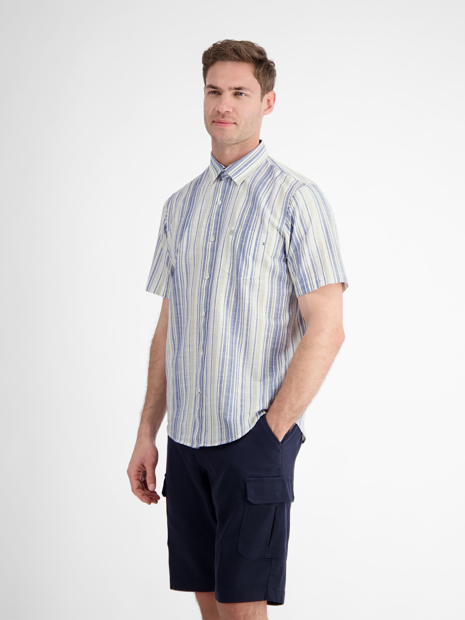 LERROS Chemise à manches courtes »Herren Halbarmhemd, gestreift«