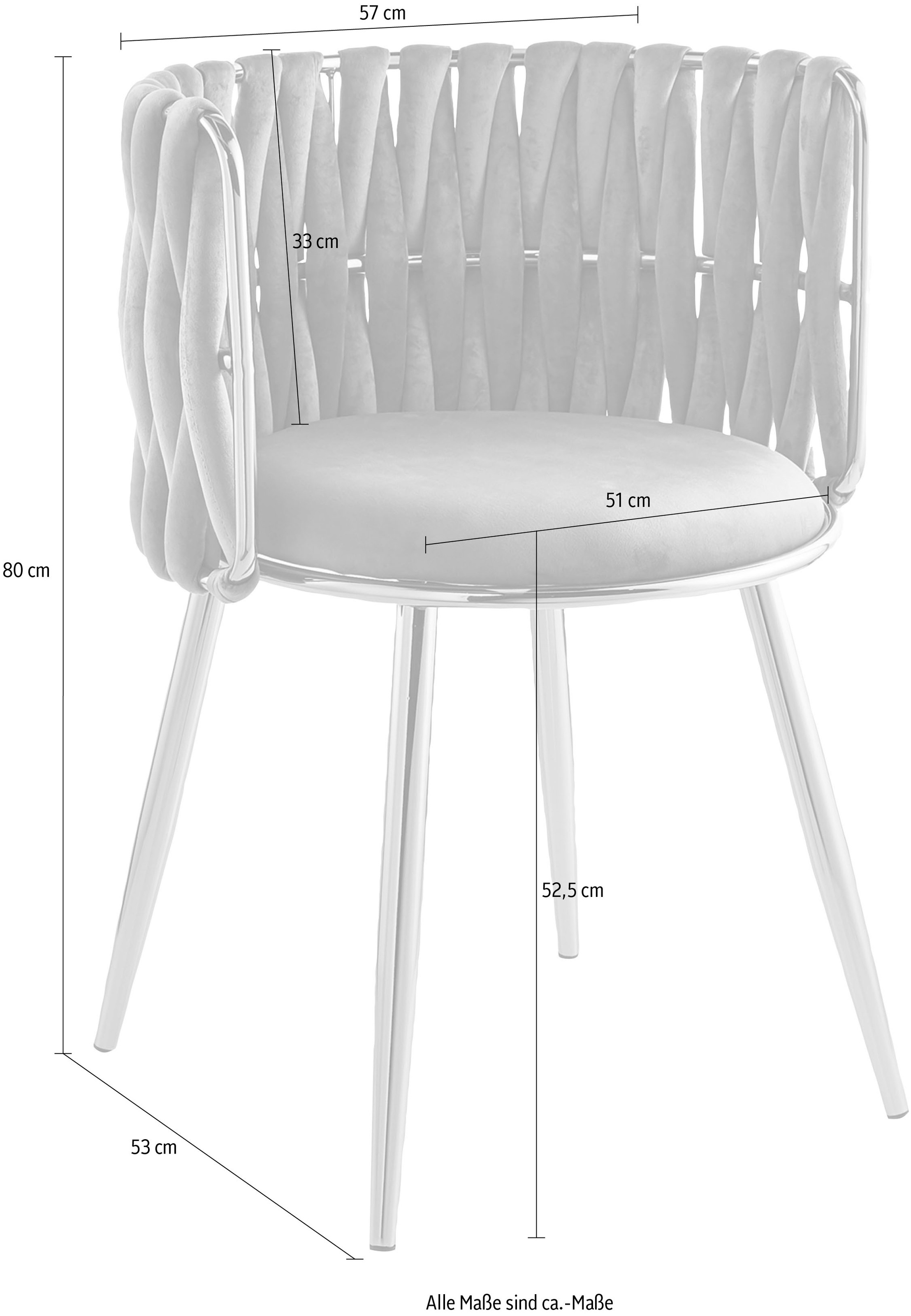 Kayoom Esszimmerstuhl »Stuhl Milla 125 2er-Set,tolles Design der Rückenlehne,runde Sitzfläche«, (Set), 2 St., Stoffbezug, samtweicher Bezug, hochwertig, vielseitig einsetzbarer Stuhl