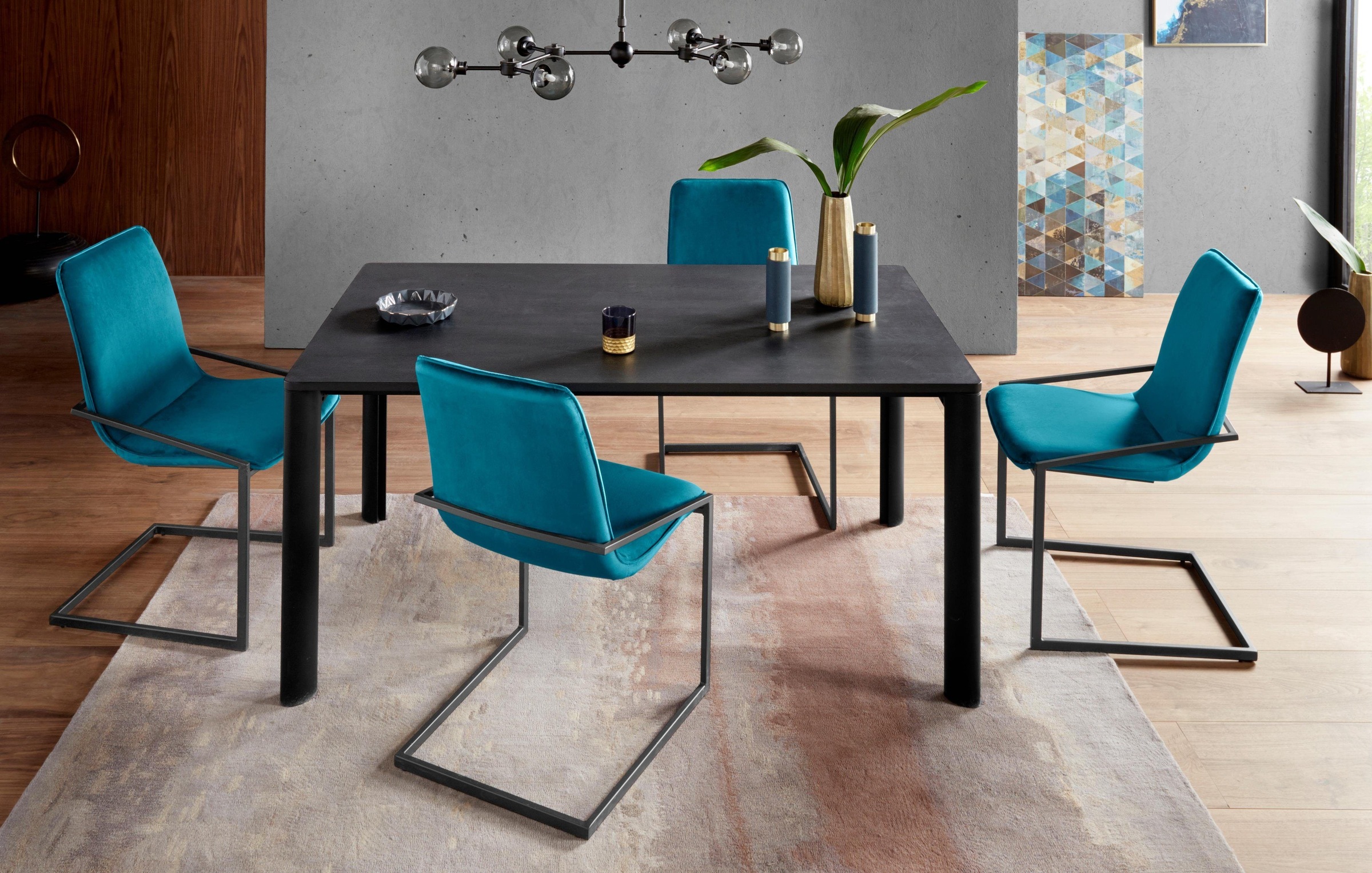 Image of INOSIGN Freischwinger »Napea«, (Set), 2 St., Samtvelours, mit schönem weichen Samtvelours Bezug, in unterschiedlichen Farbvarianten bei Ackermann Versand Schweiz