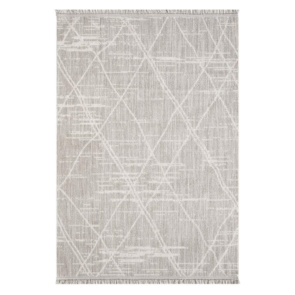 Carpet City Teppich »CLASICO 9162«, rechteckig, Kurzflor, Fransen, Geometrisch, Boho-Stil, Wohnzimmer