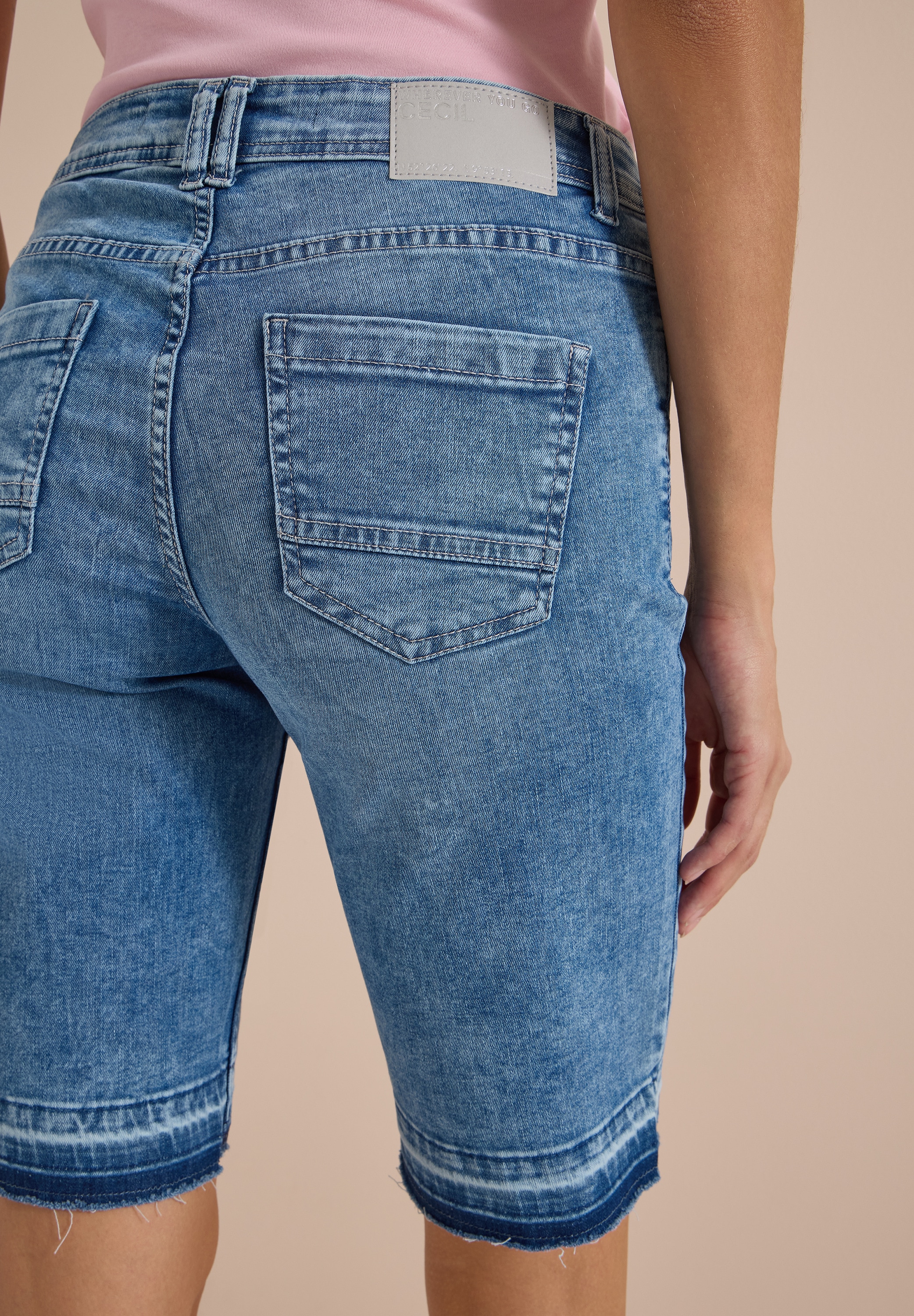 Cecil Bermuda »Style Neele«  Bermuda en jean d'été coupe ample / avec ourlet à la mode