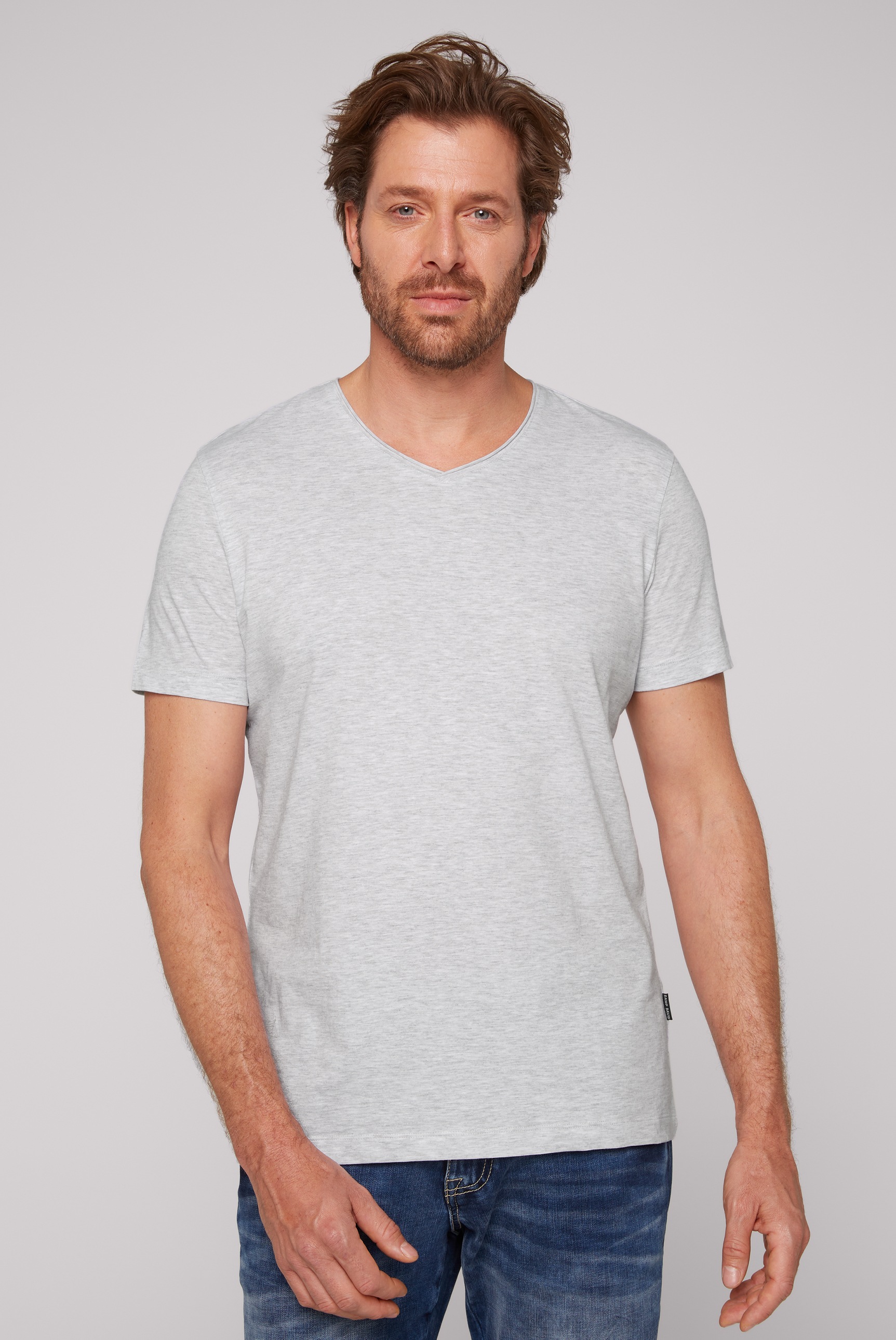 CAMP DAVID V-Shirt, (2 tlg.), gerade Form, Baumwolle, V-Ausschnitt