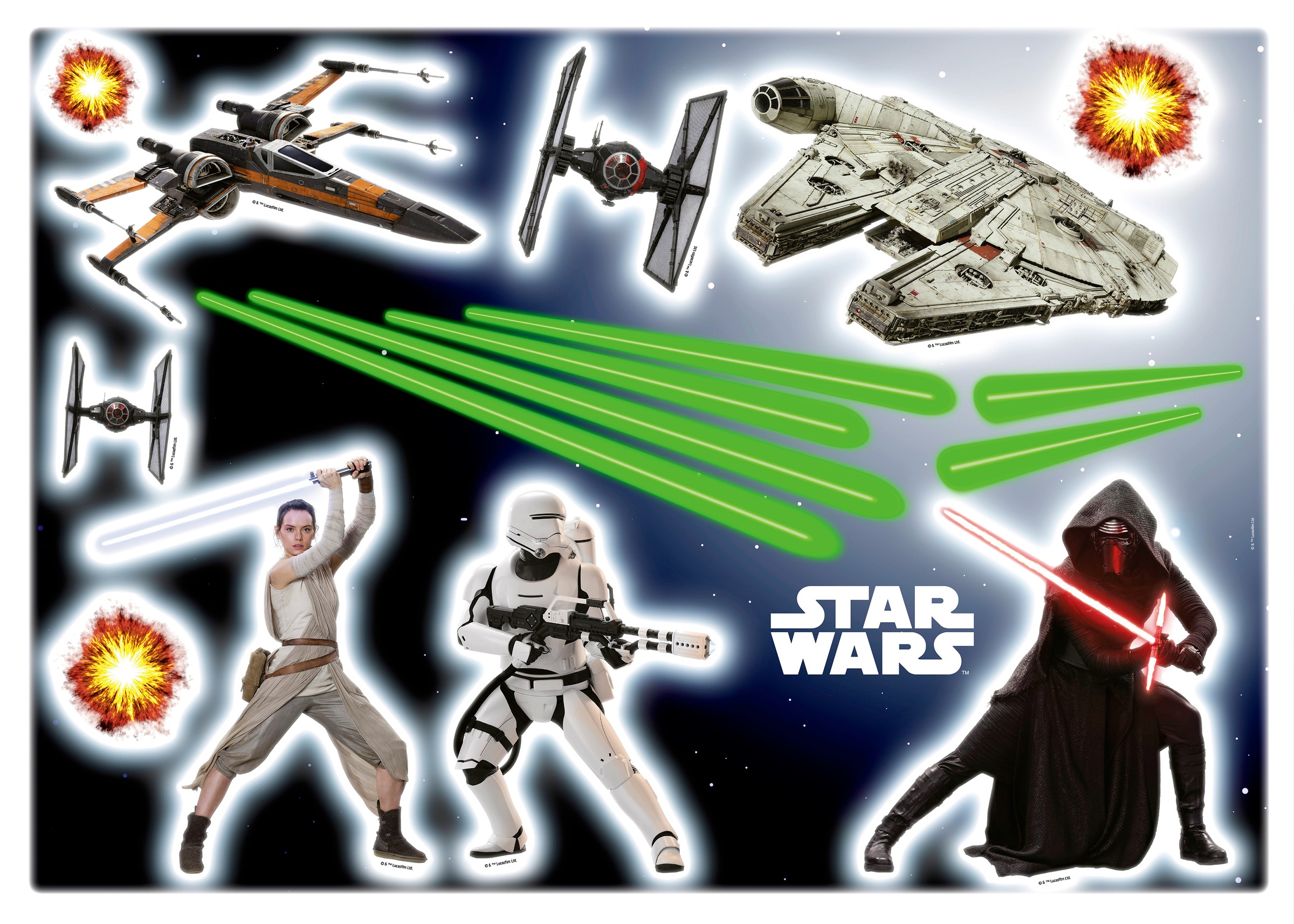 Image of Komar Wandtattoo »Star Wars«, (Set, 17 St.), selbstklebend, rückstandslos abziehbar bei Ackermann Versand Schweiz