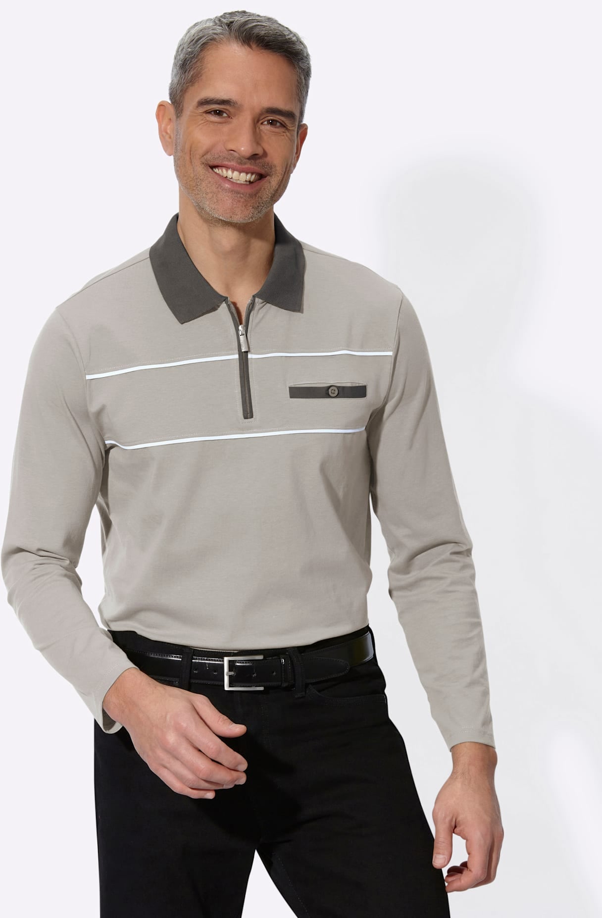 Classic Poloshirt »Langarm-Poloshirt« 1