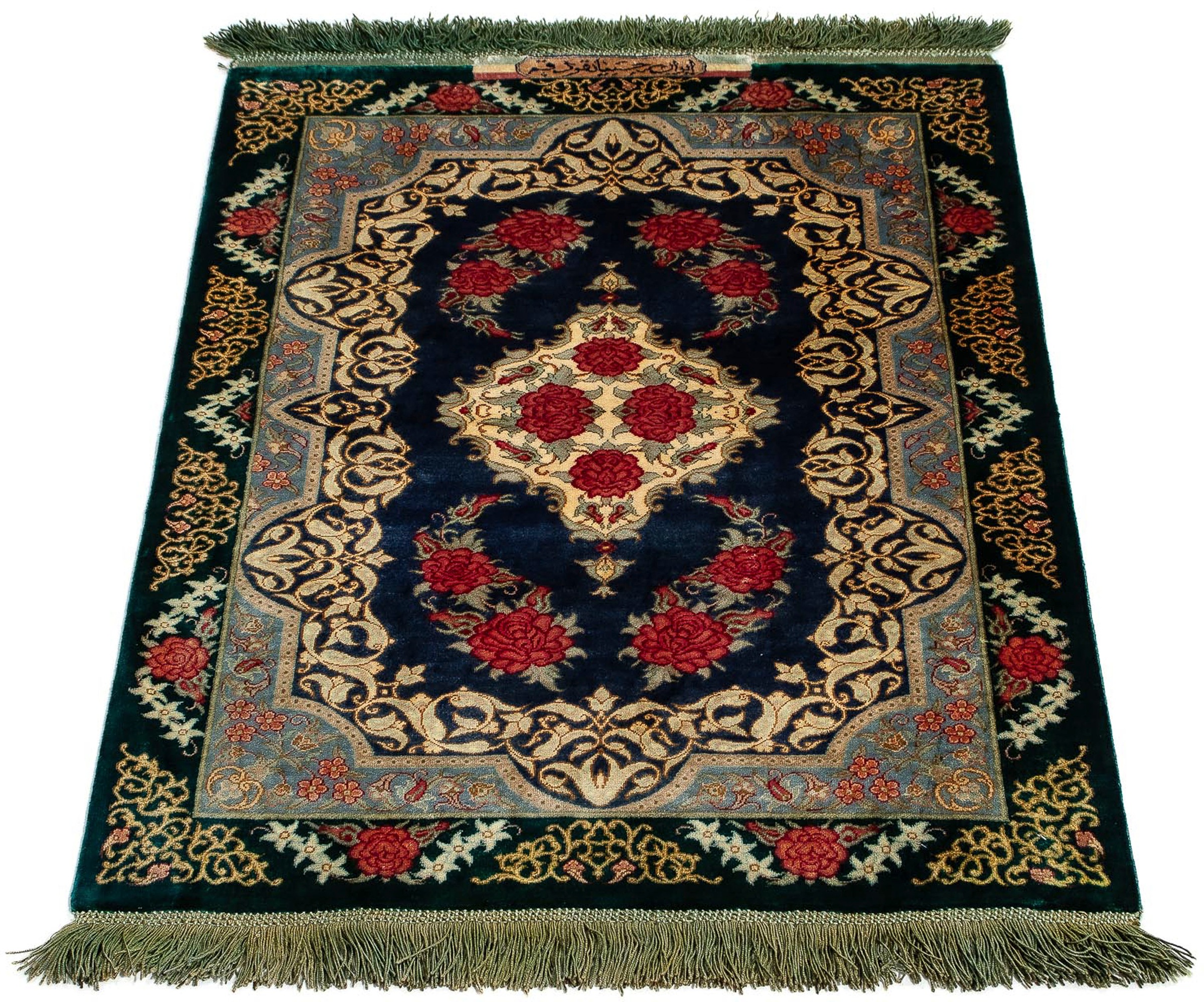 Image of morgenland Orientteppich »Perser - Ghom - 77 x 58 cm - dunkelblau«, rechteckig, 10 mm Höhe, Wohnzimmer, Handgeknüpft, Einzelstück mit Zertifikat bei Ackermann Versand Schweiz