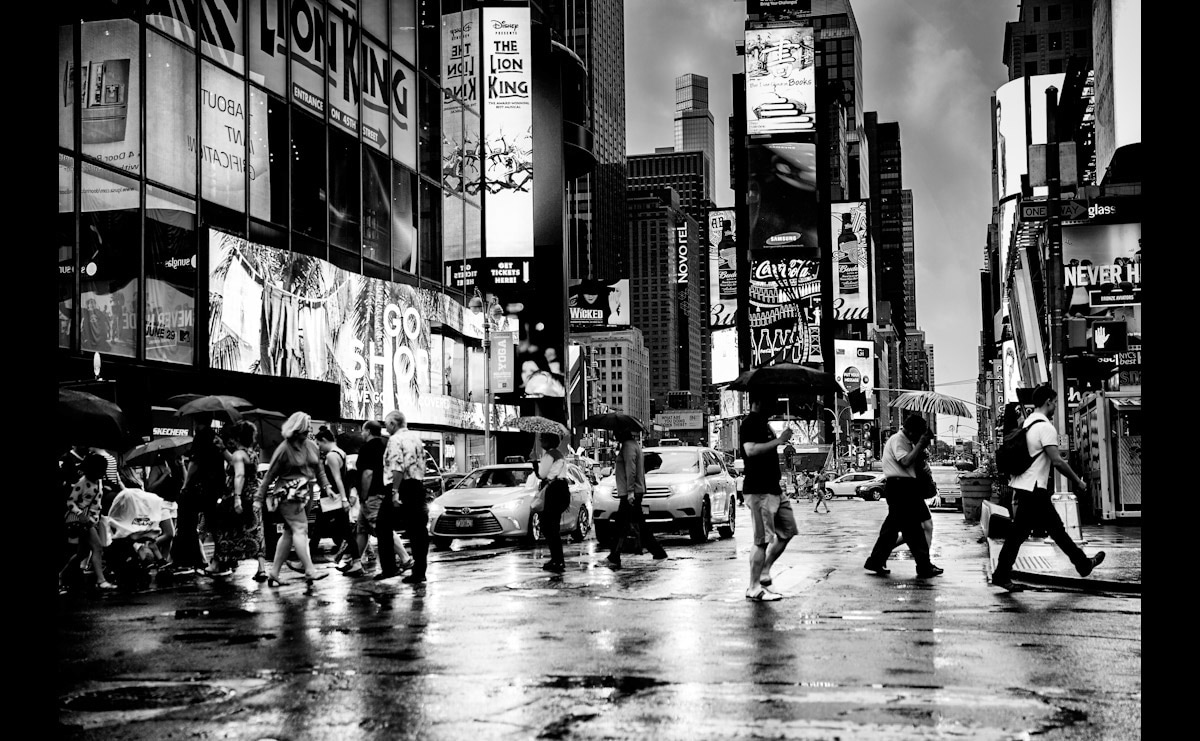 Papermoon Fototapete »Time Square Schwarz & Weiss«